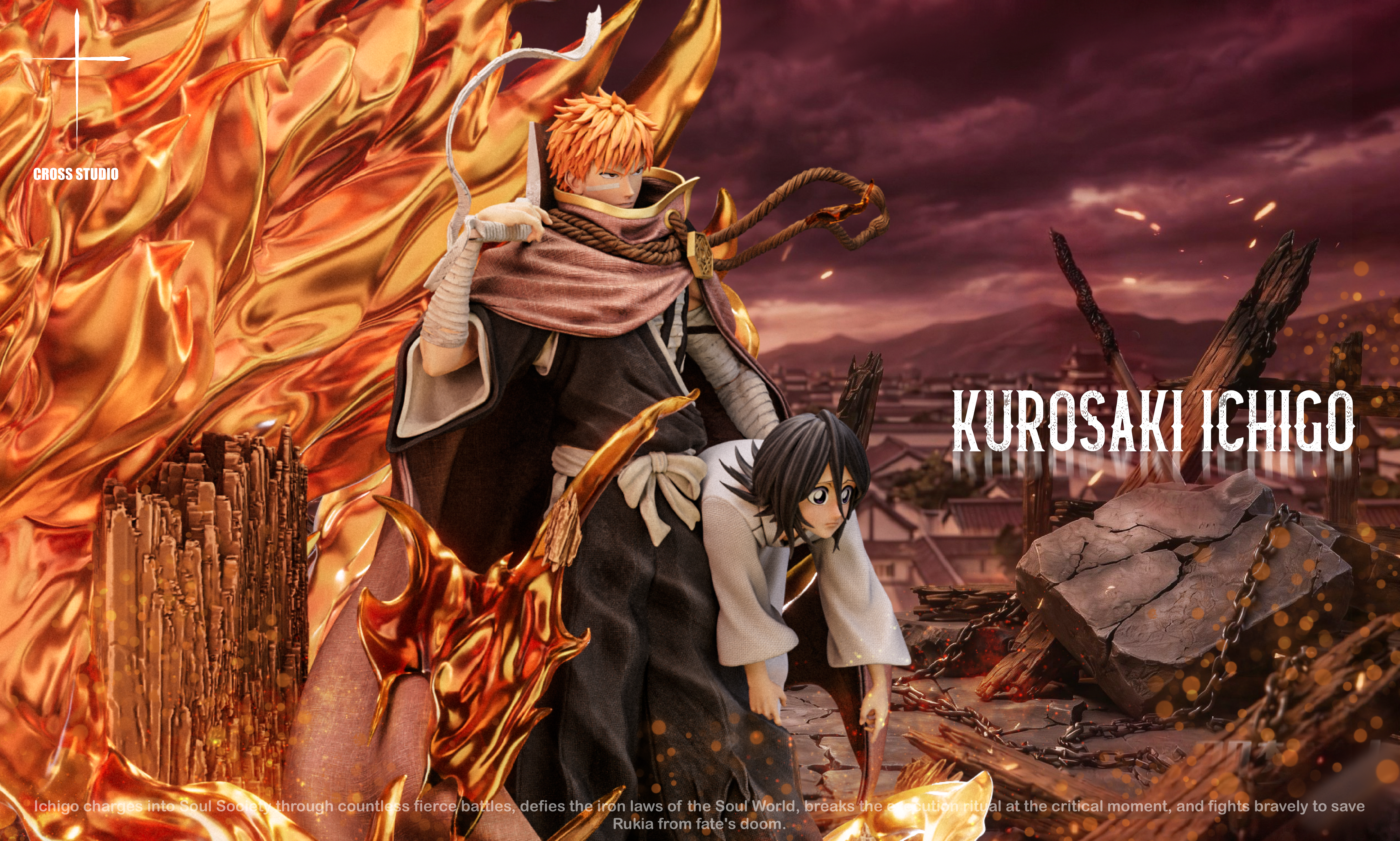 【Pre-sale】1/6 Scale Kurosaki Ichigo Saving Rukia-Cross Studio