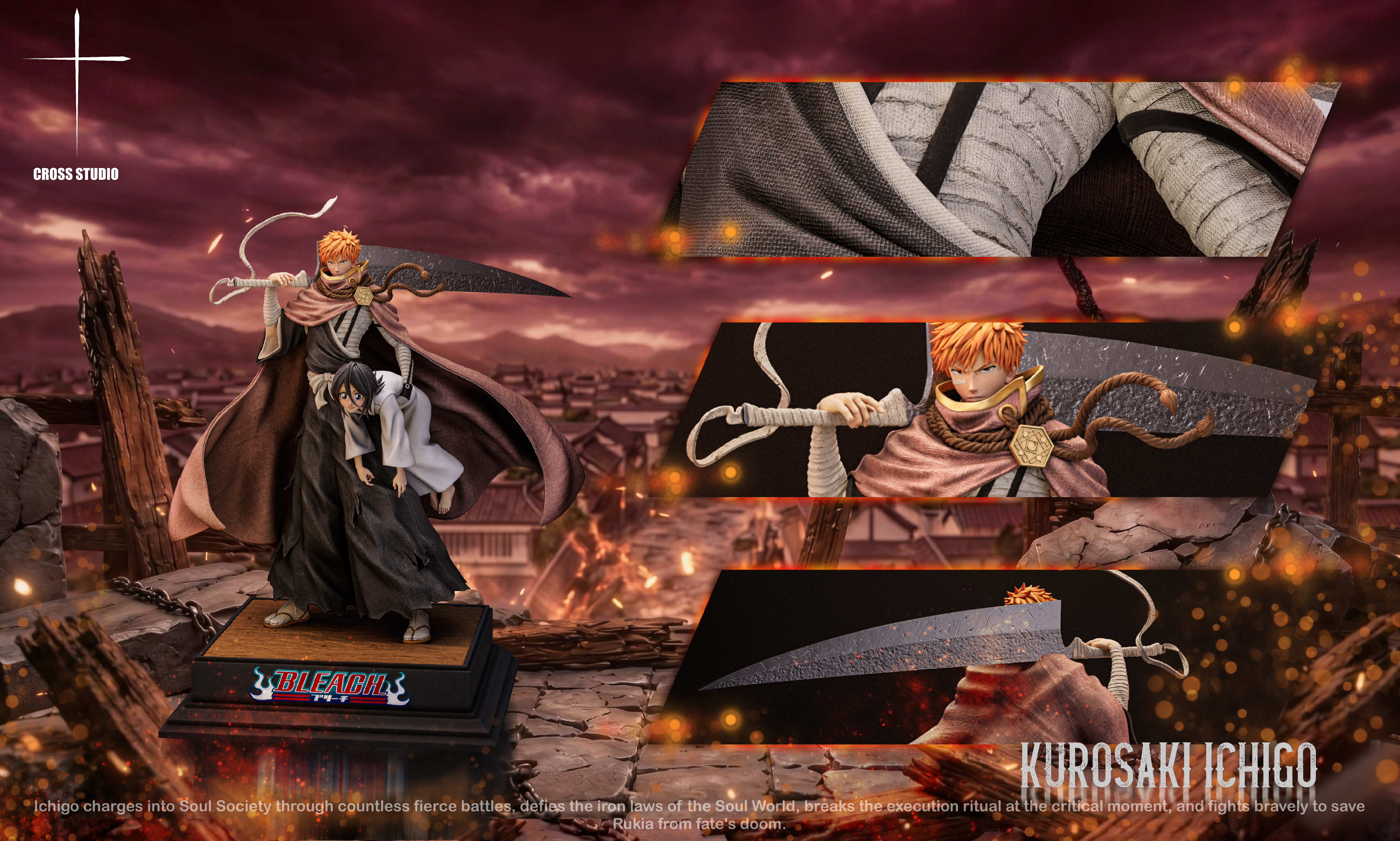 【Pre-sale】1/6 Scale Kurosaki Ichigo Saving Rukia-Cross Studio