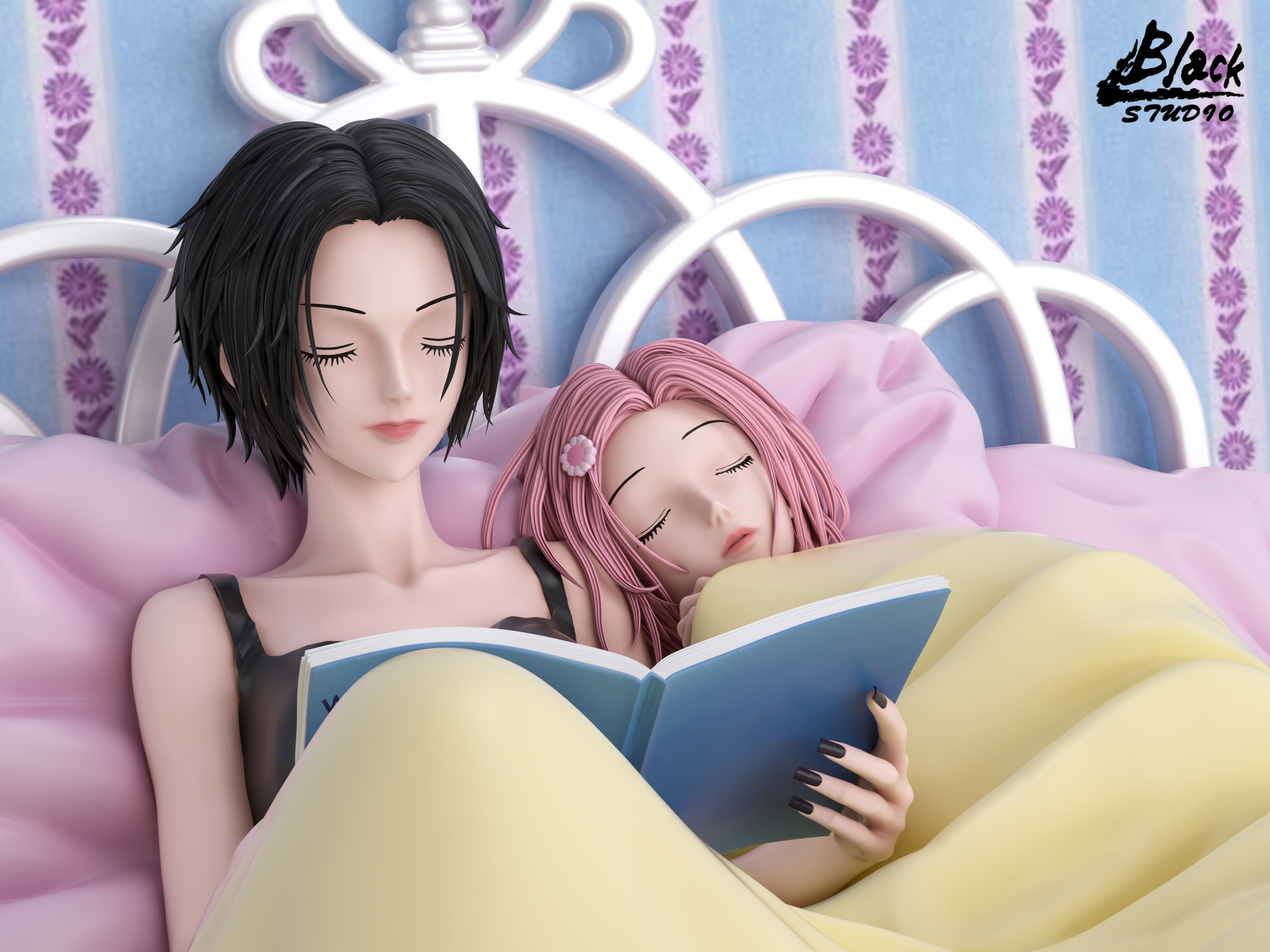 【Pre-sale】‌1/6 Scale Story Telling Bedding Time Oosaki Nana and Komatsu Nana-Nana-BLACK Studio