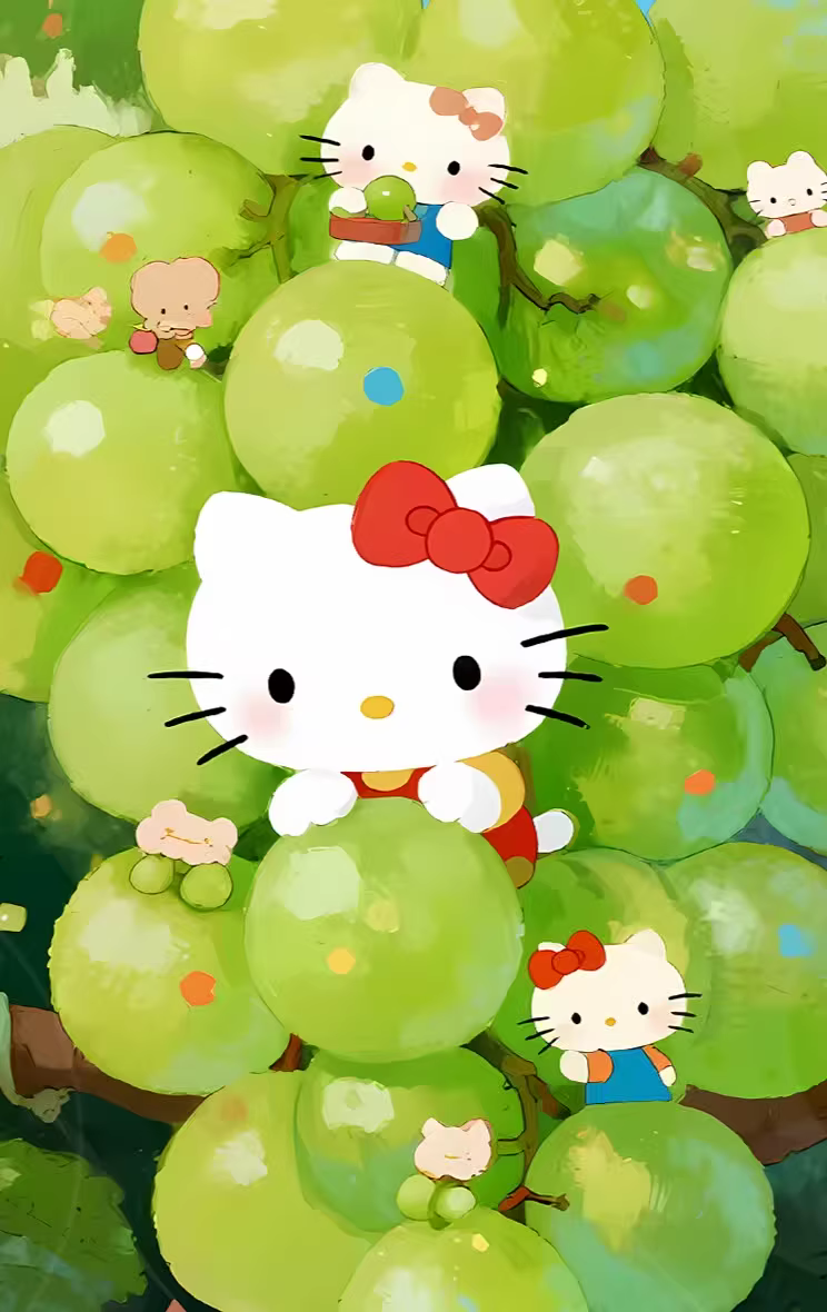 【Pre-sale】Decorative Painting of Green Grape Kitty-XingKong Studio