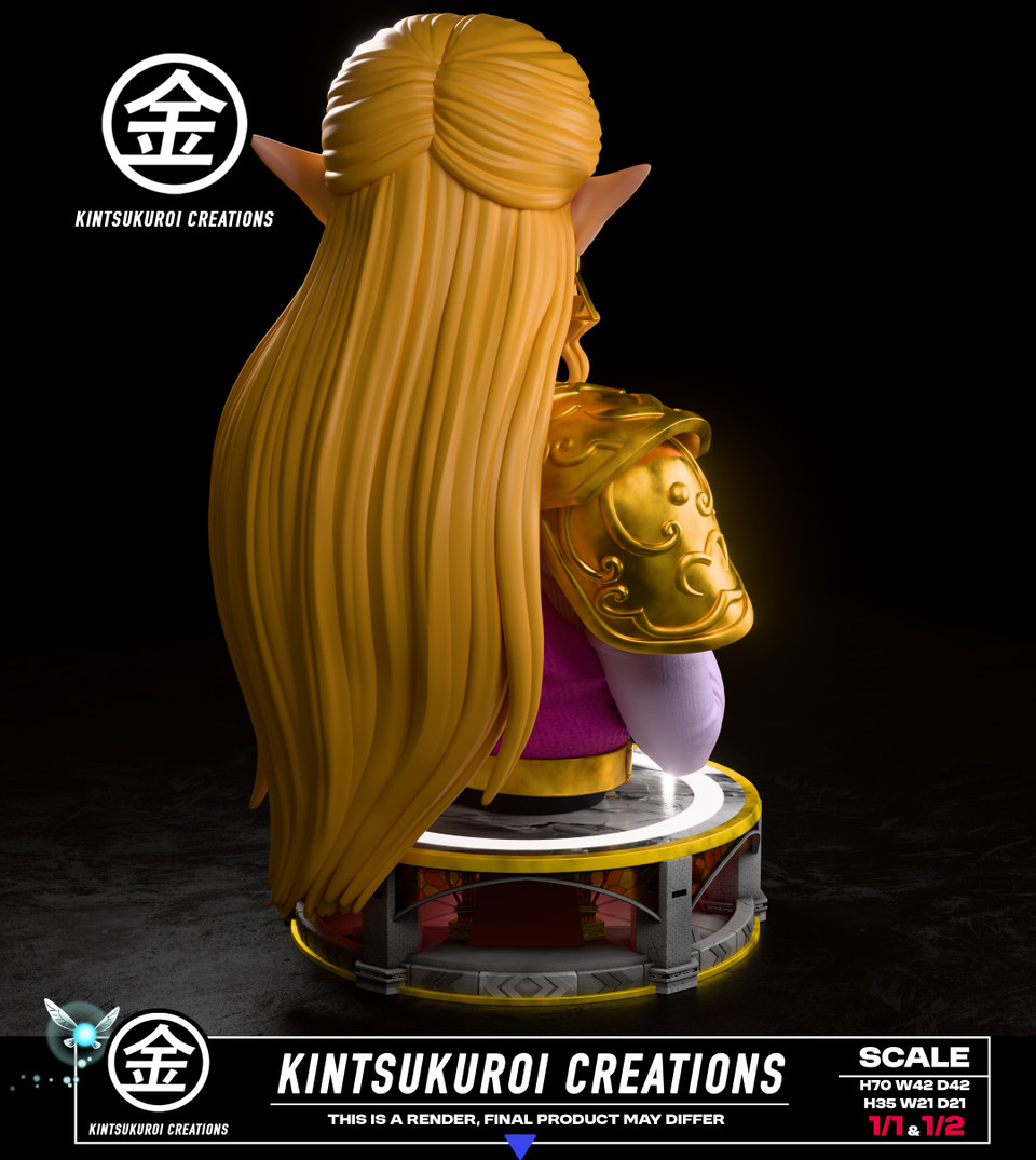 【Pre-sale】1/2 and 1/1 Scale Bust of Adult Zelda with LED-Kintsukuroi Creations Studio