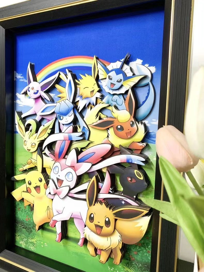 【In stock】Decorative Painting of Pikachu & Eevee-Pokemon-momo Studio