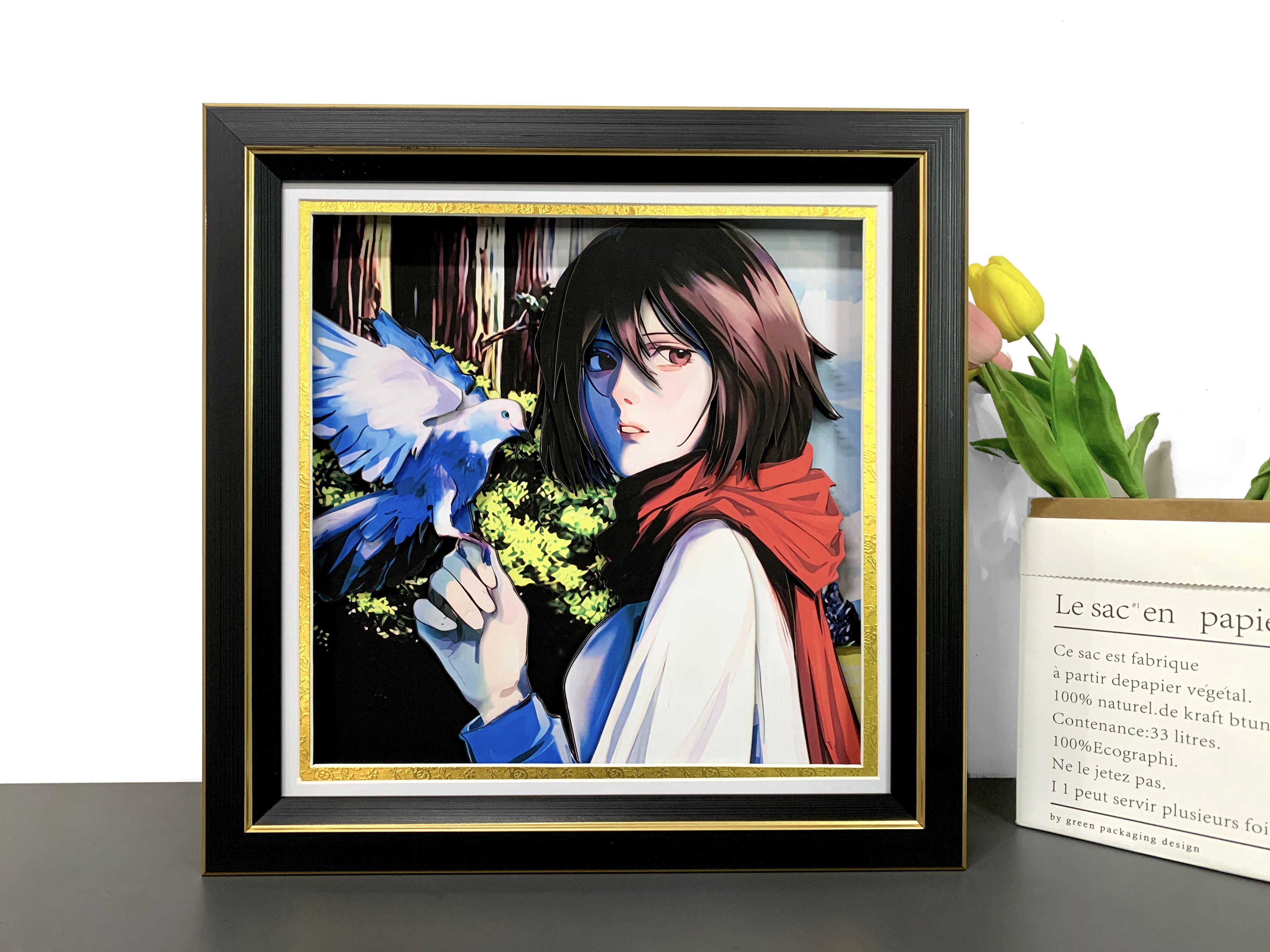 【In stock】3D Decorative Paint of Mikasa Ackerman-Attack On Titan Decorative Painting-momo Studio