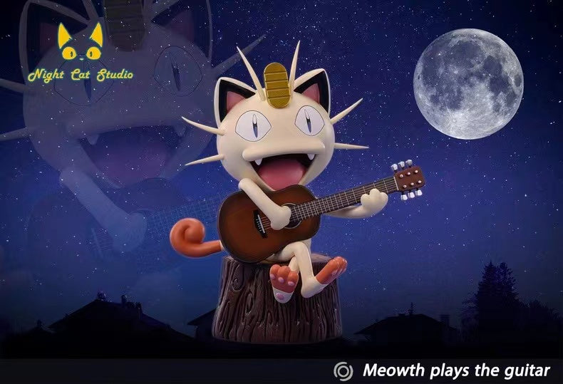 【Pre-sale】Meowth Plays the Guitar-Pokemon-Night Cat Studio