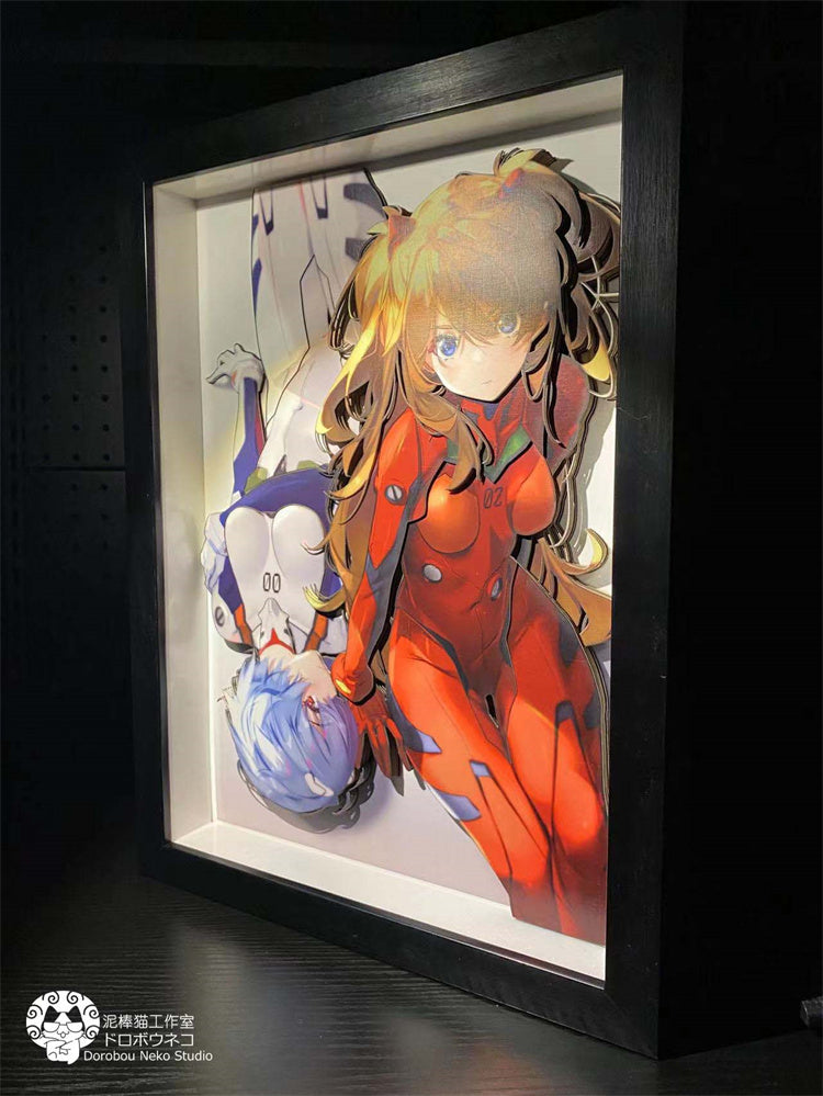 【Pre-sale】Soryu Asuka Langley & Rei Ayanami 3D Decoration Painting-Evangelion-Dorobou Neko Studio
