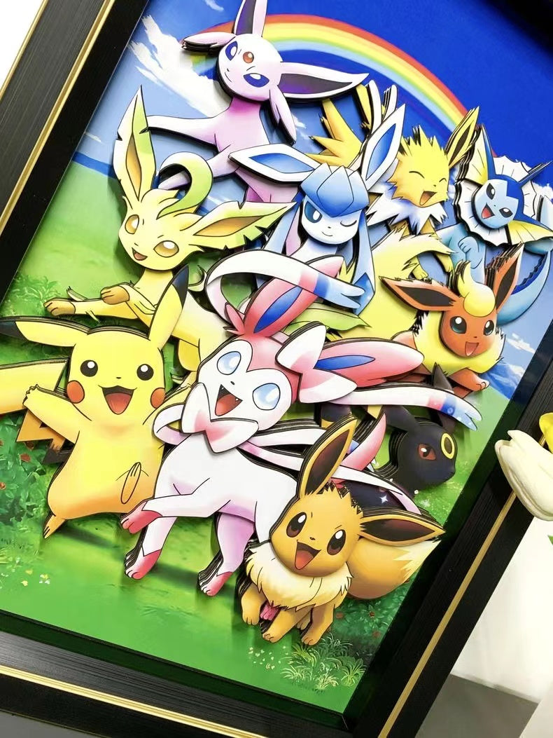 【In stock】Decorative Painting of Pikachu & Eevee-Pokemon-momo Studio