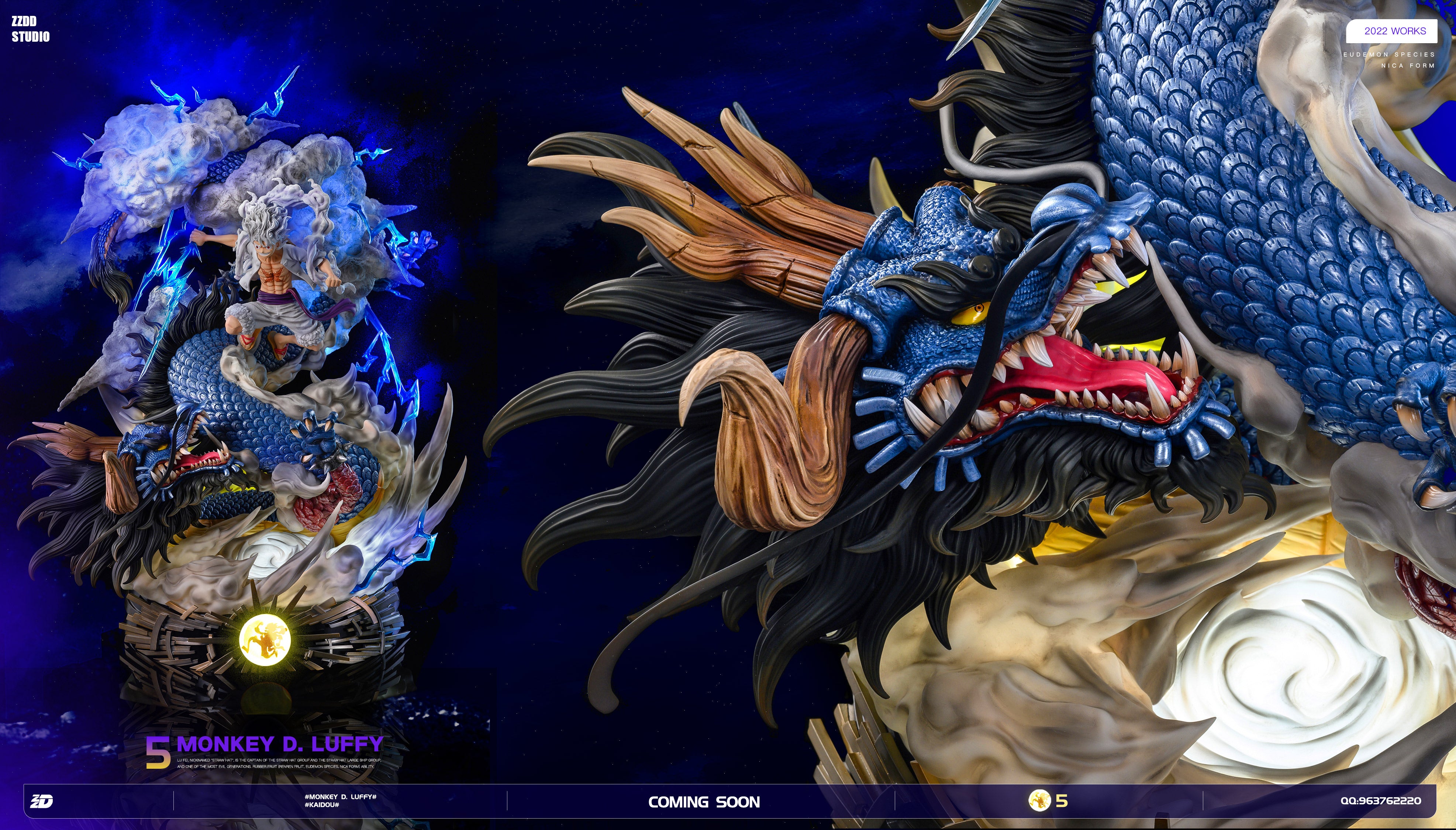 【In stock】1/6 Scale Nika Monkey D. Luffy vs Full Beast Form Kaidou with LED-One piece-ZZDD Studio