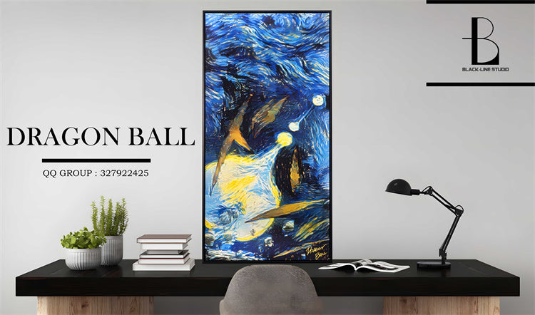 【Pre-sale】Artist Style Series 001 Starry Night Mashup Decorative Painting-Black-Line Studio