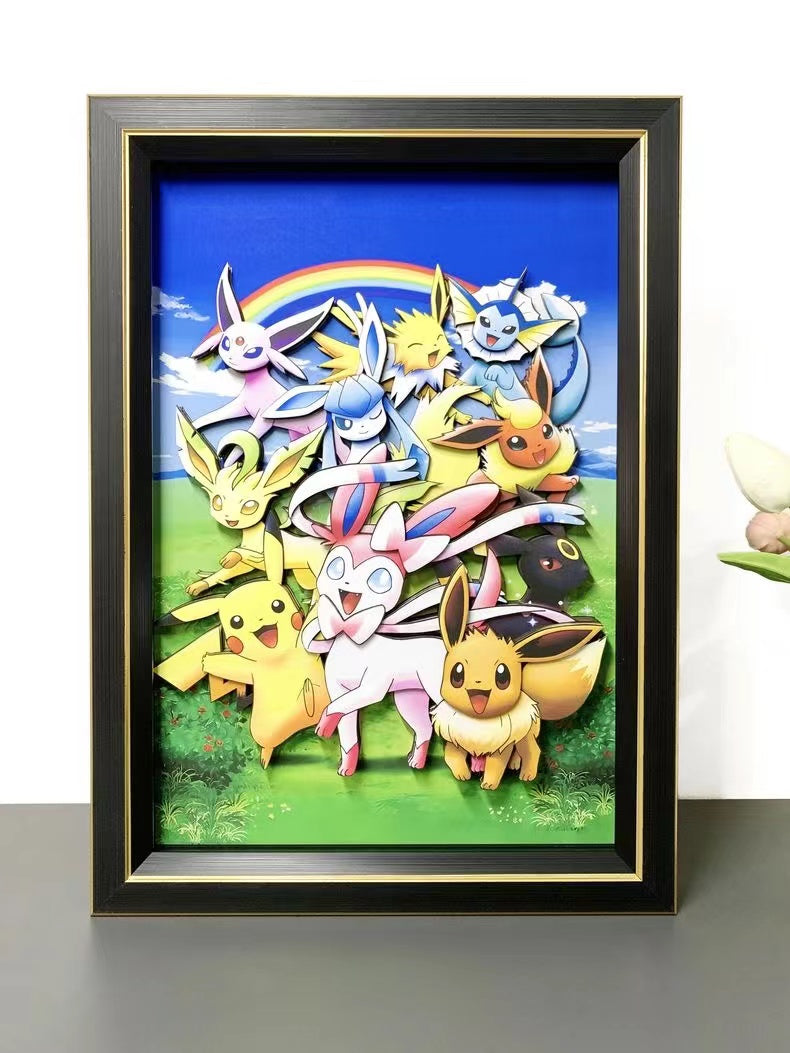 【In stock】Decorative Painting of Pikachu & Eevee-Pokemon-momo Studio