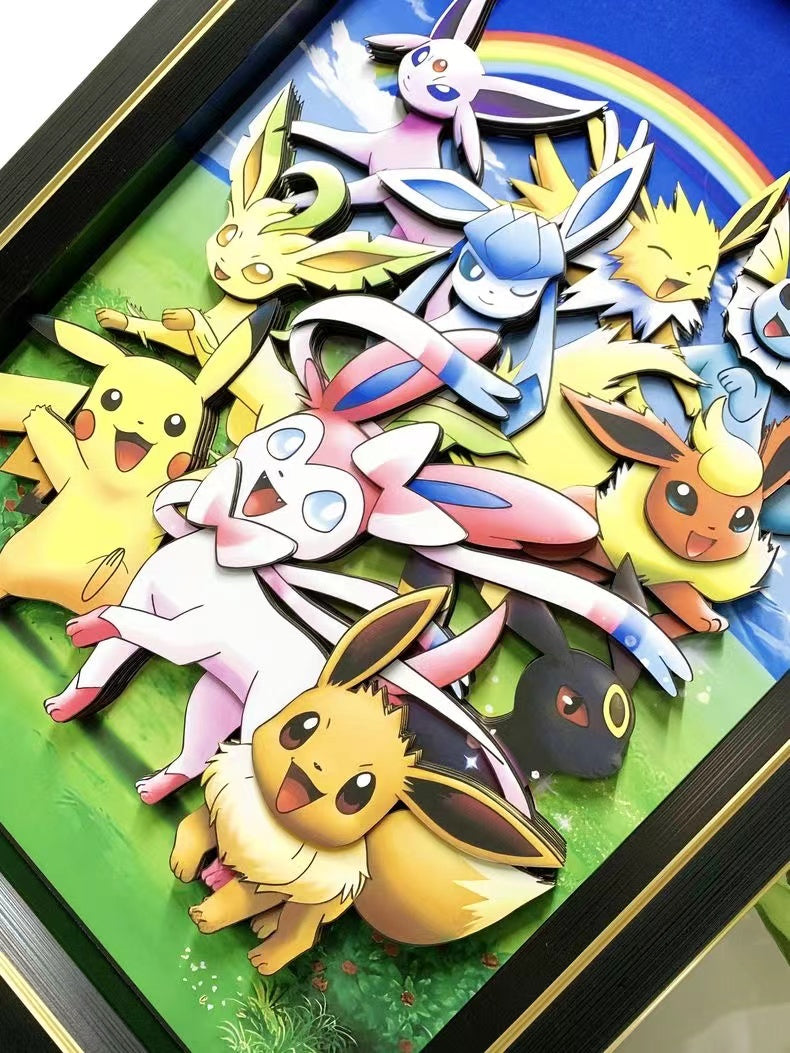 【In stock】Decorative Painting of Pikachu & Eevee-Pokemon-momo Studio