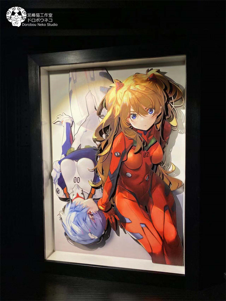 【Pre-sale】Soryu Asuka Langley & Rei Ayanami 3D Decoration Painting-Evangelion-Dorobou Neko Studio