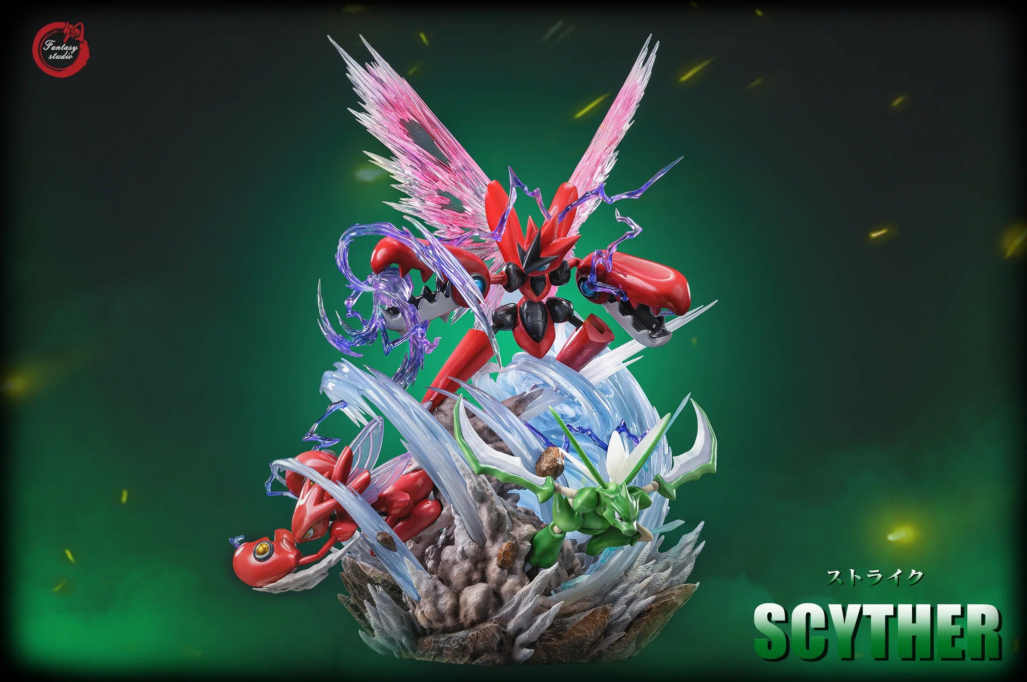 【In stock】GX Evolution Series 011 Swords Dance Scyther & Bullet Punch Scizor & Flash Cannon Mega Scizor with LED-Pokemon-Fantasy Studio