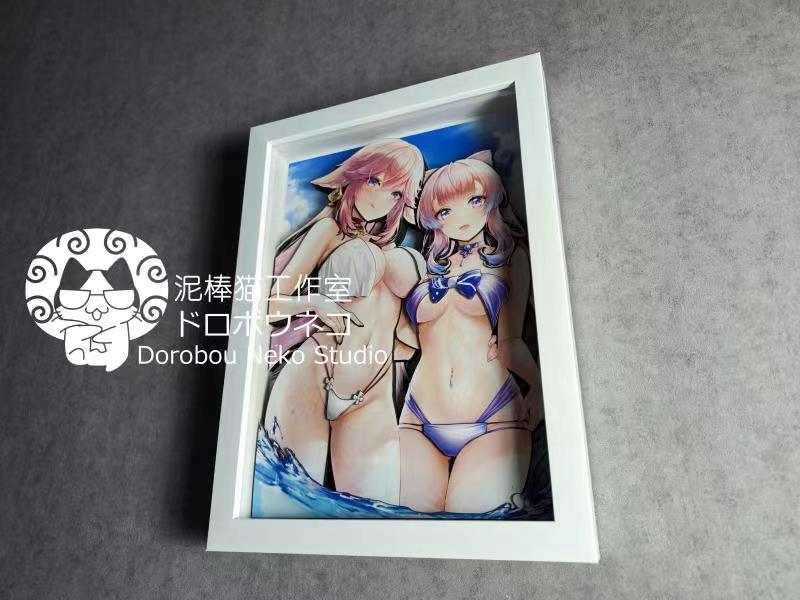 【Pre-sale】DSRL-010 Yae Miko & Sangonomiya Kokomi Decoration Painting-Genshin Impact-Dorobou Neko Studio