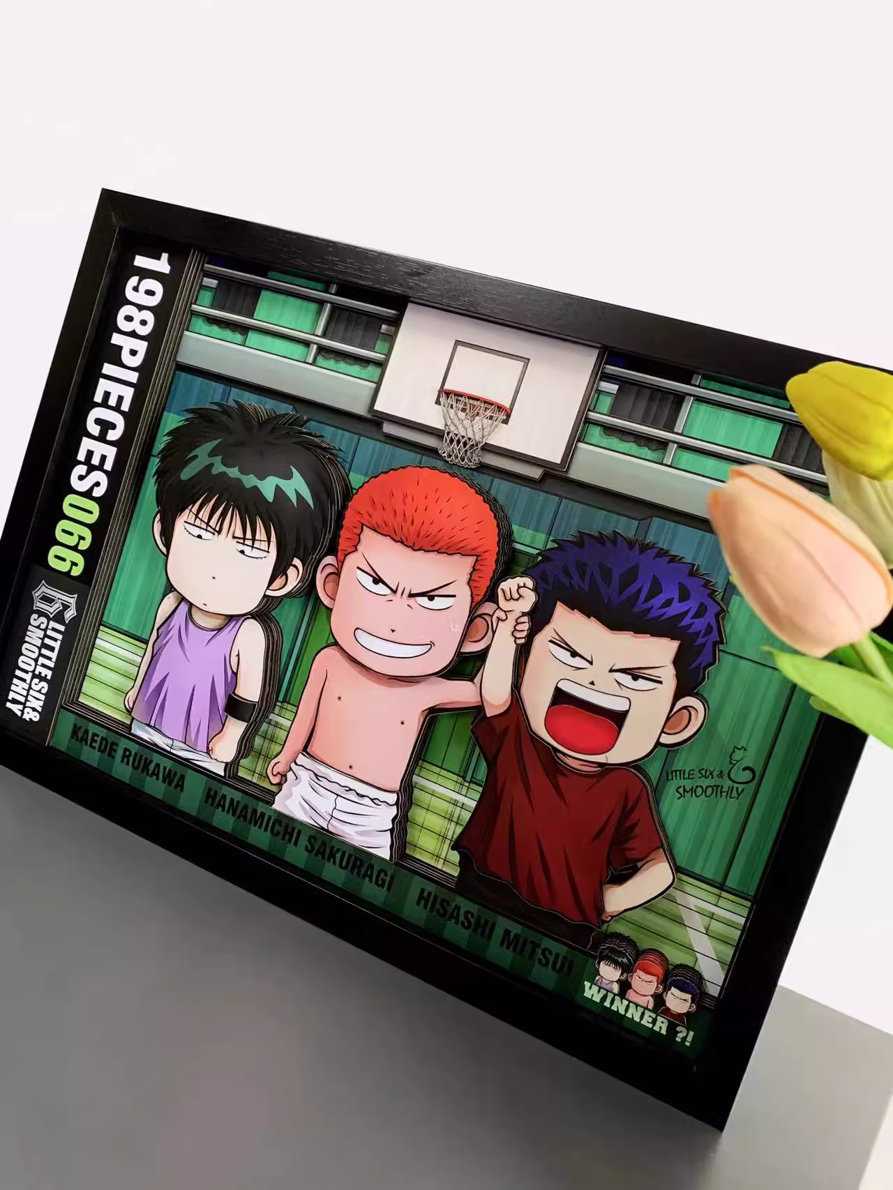 【In stock】Decorative Painting of Q Version Rukawa Kaede, Sakuragi Hanamichi & Mitsui Hisashi-Slam Dunk-MOMO Studio