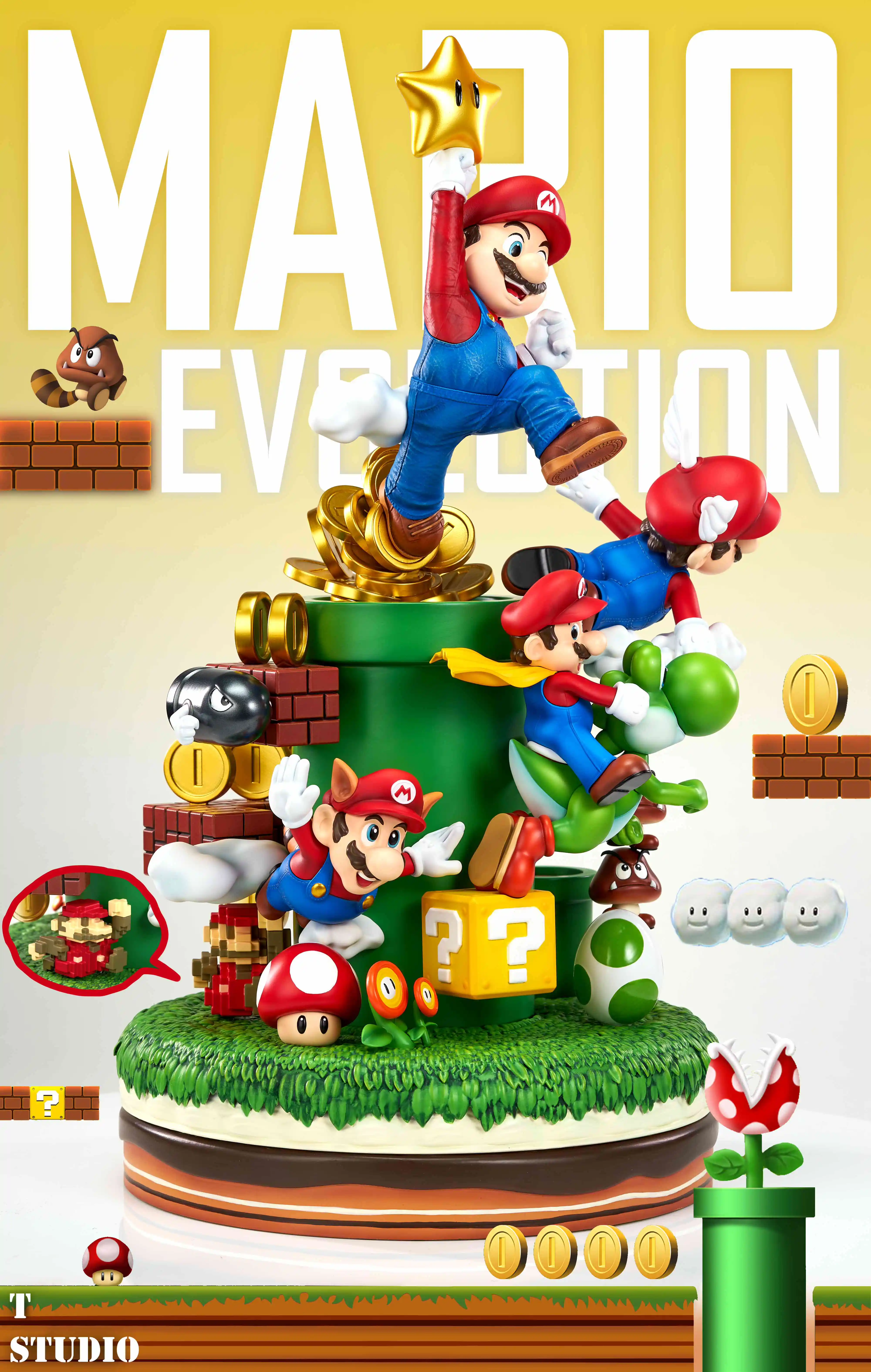 【In stock】Mario Evolution-Super Mario Bros.-T Studio