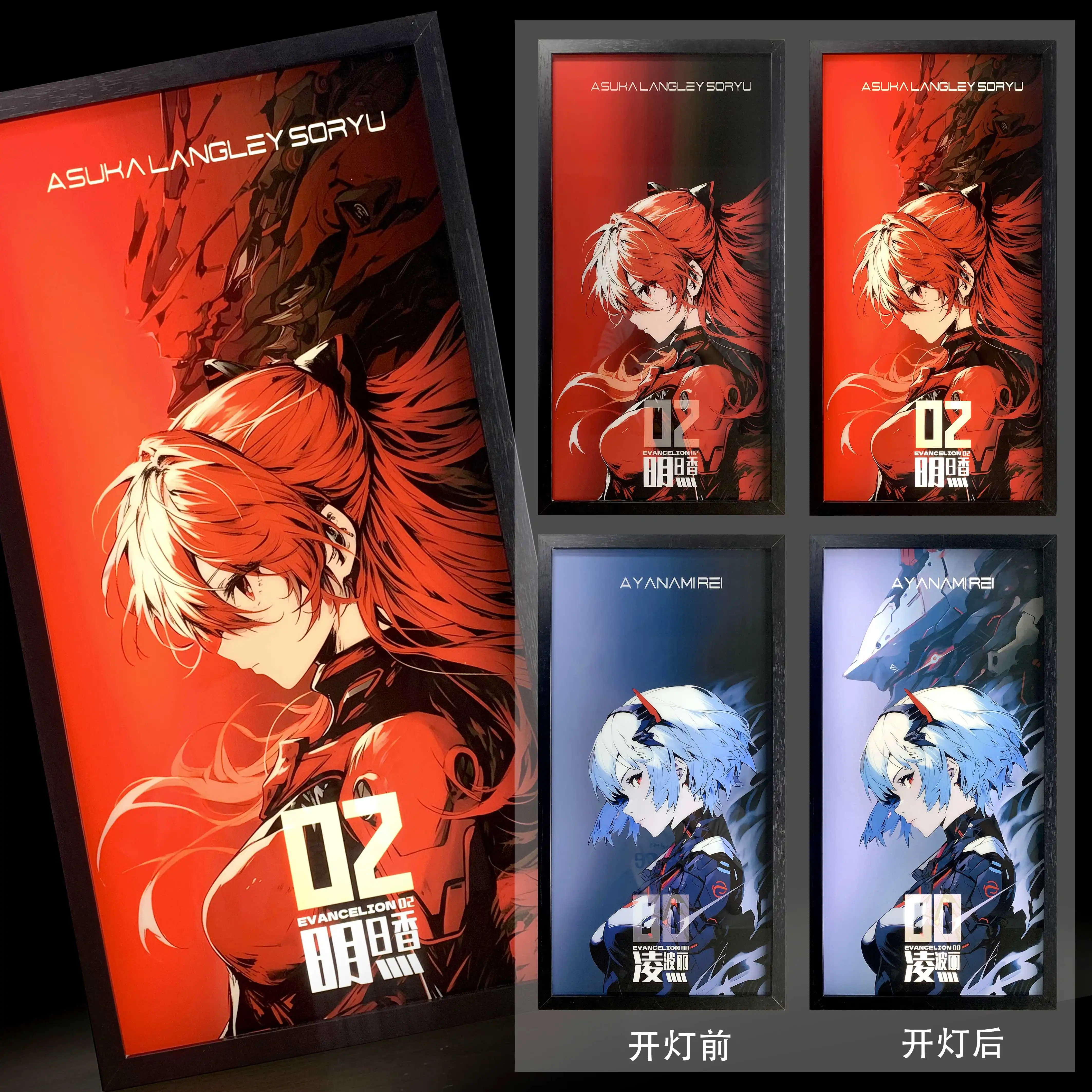 【In stock】Decorative Painting of Asuka Langley Soryu & Ayanami Rei-EVA-MOMO Studio