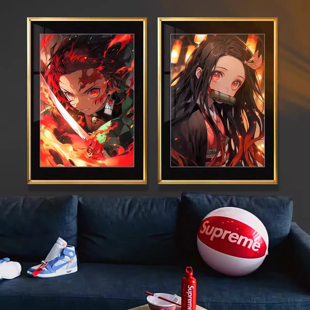 【In stock】Decorative Painting of Kamado Tanjirou, Kamado Nezuko, Rengoku Kyoujurou & Agatsuma Zenitsu-Billion Birds Studio