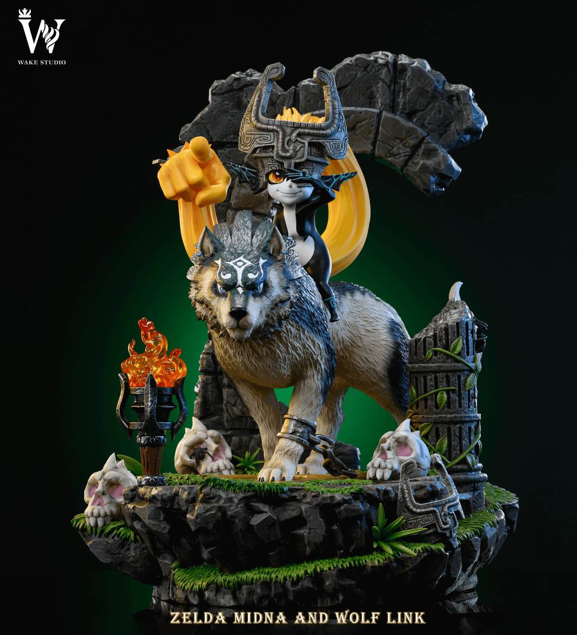 【Sold out no more】1/4 Scale Wolf Link and midna-The Legend of Zelda-Wake Studio