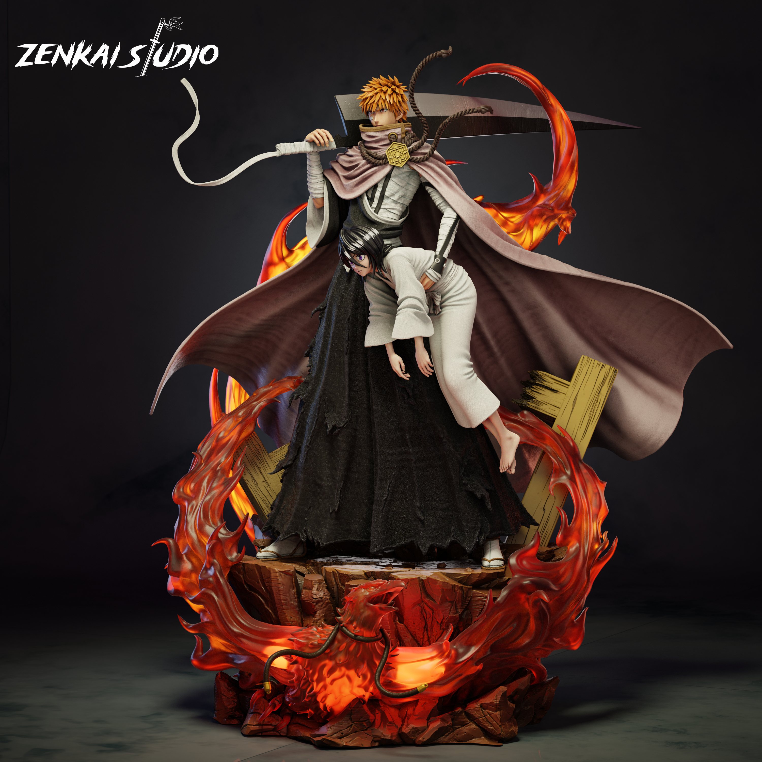 【Sold out】1/6 Scale Ichigo & Rukia-Zenkai Studio