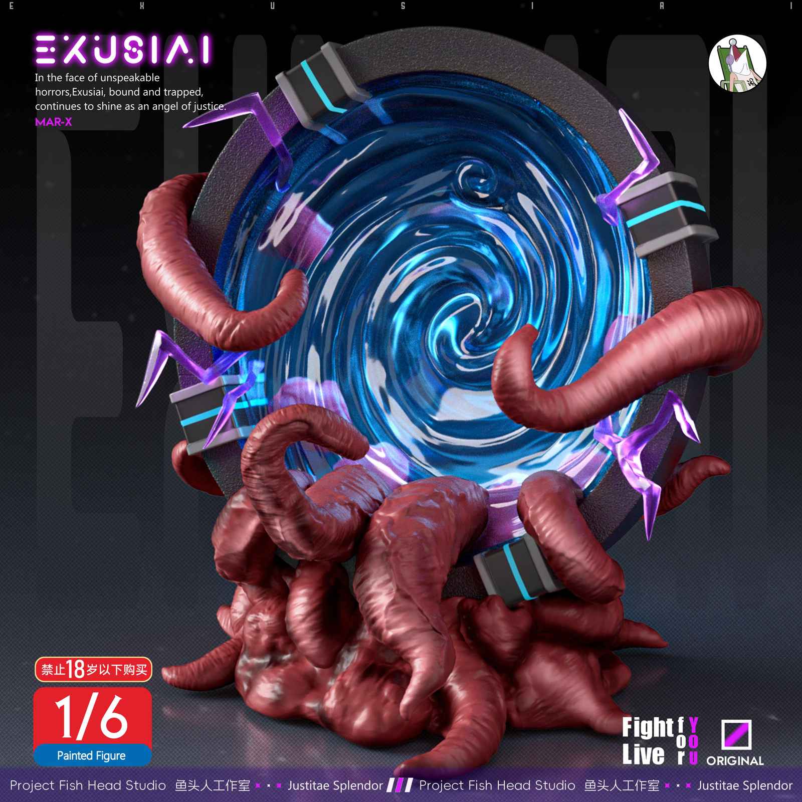 【Pre-sale closed】1/6 Scale Exusiai with LED-Arknights-Fish head Studio