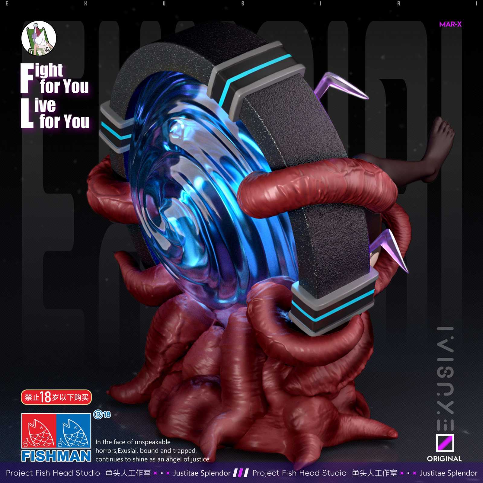 【Pre-sale closed】1/6 Scale Exusiai with LED-Arknights-Fish head Studio