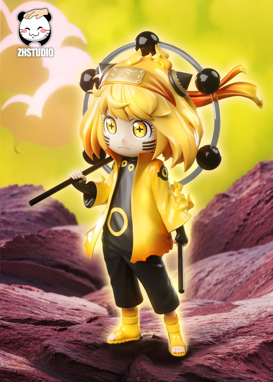 【Sold out】Anya cos Six Paths Senjutsu Uzumaki Naruto-ZH Studio
