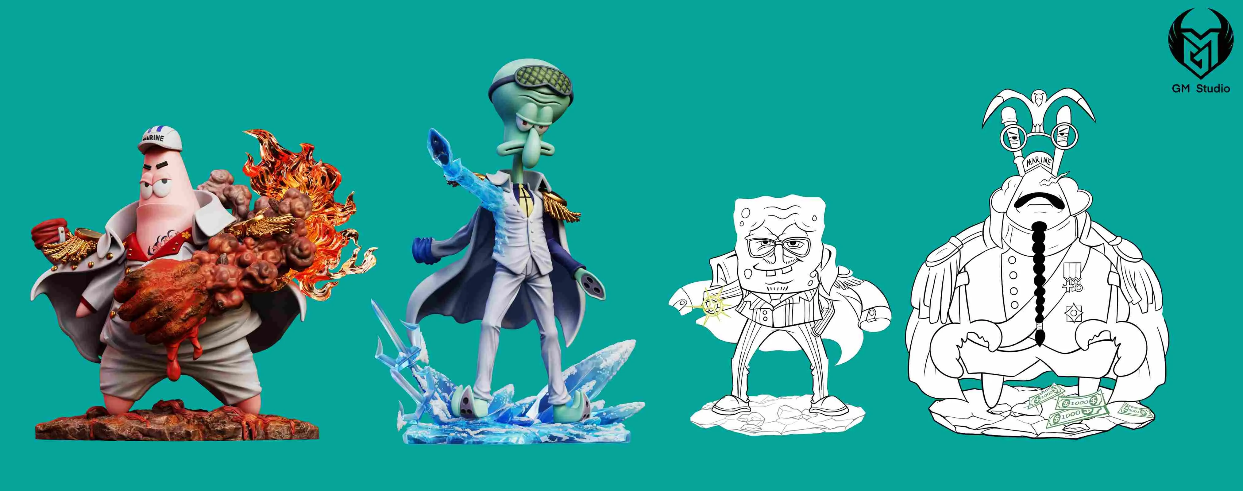 【Pre-sale】Patrick Star Cosplay Akainu & Squidward Cosplay Kuzan-SpongeBob SquarePants-GM-Studio
