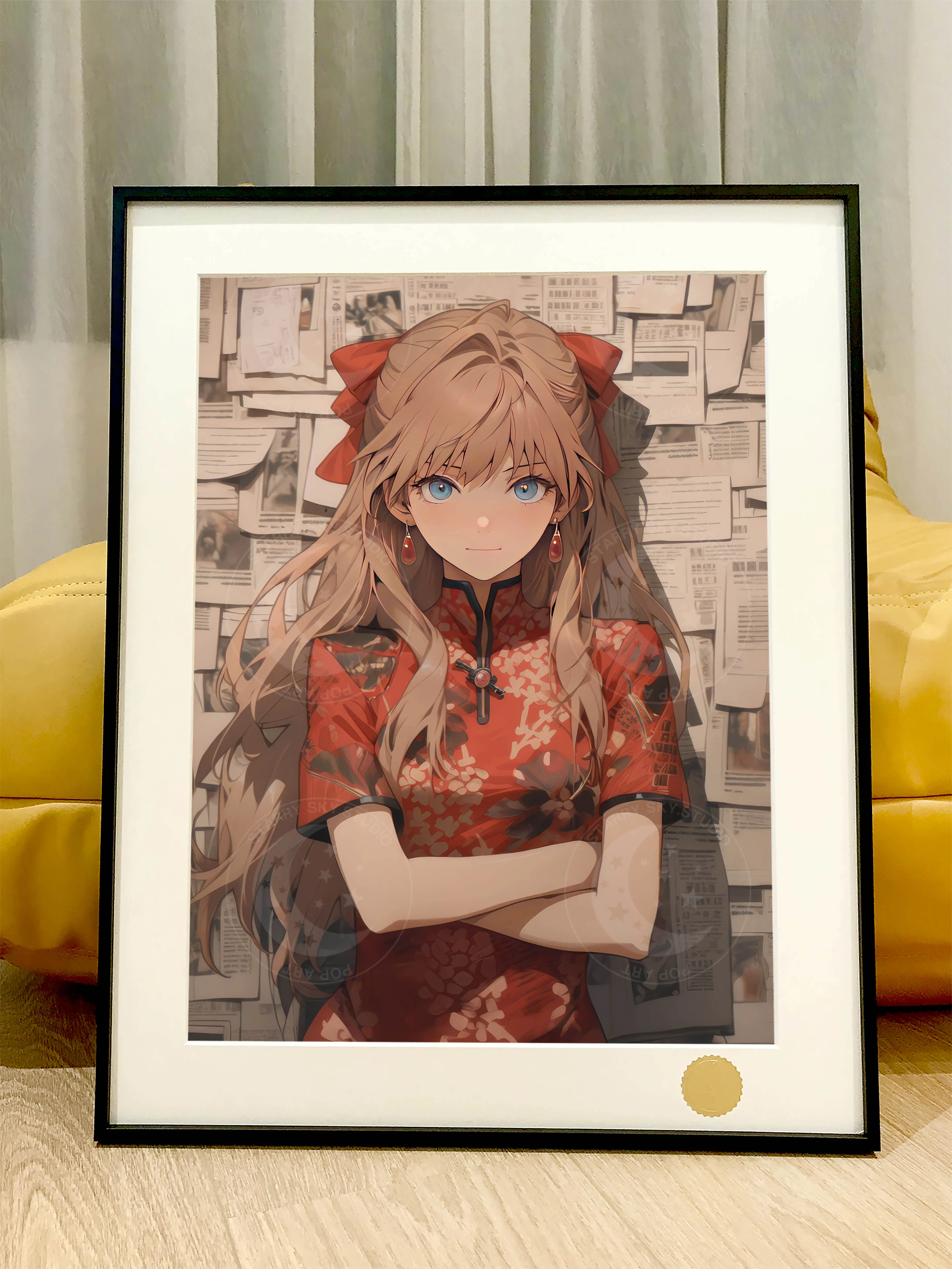 【Pre-sale】Decorative Painting of Cheongsam Asuka Langley Soryu-EVA-XingKong Studio