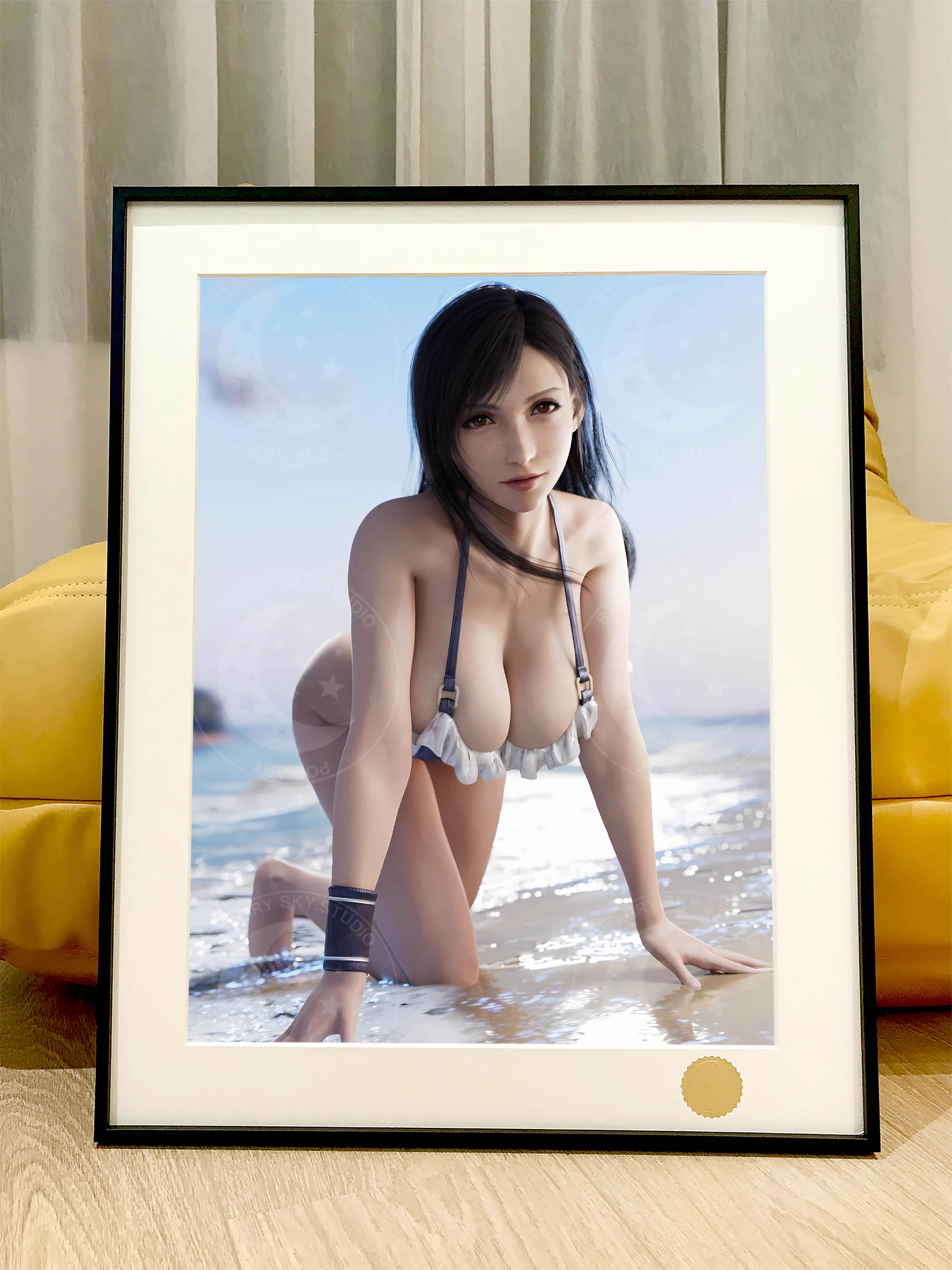 【Pre-sale】Decorative Painting of Sandy Beach Tifa-Final Fantasy-XingKong Studio