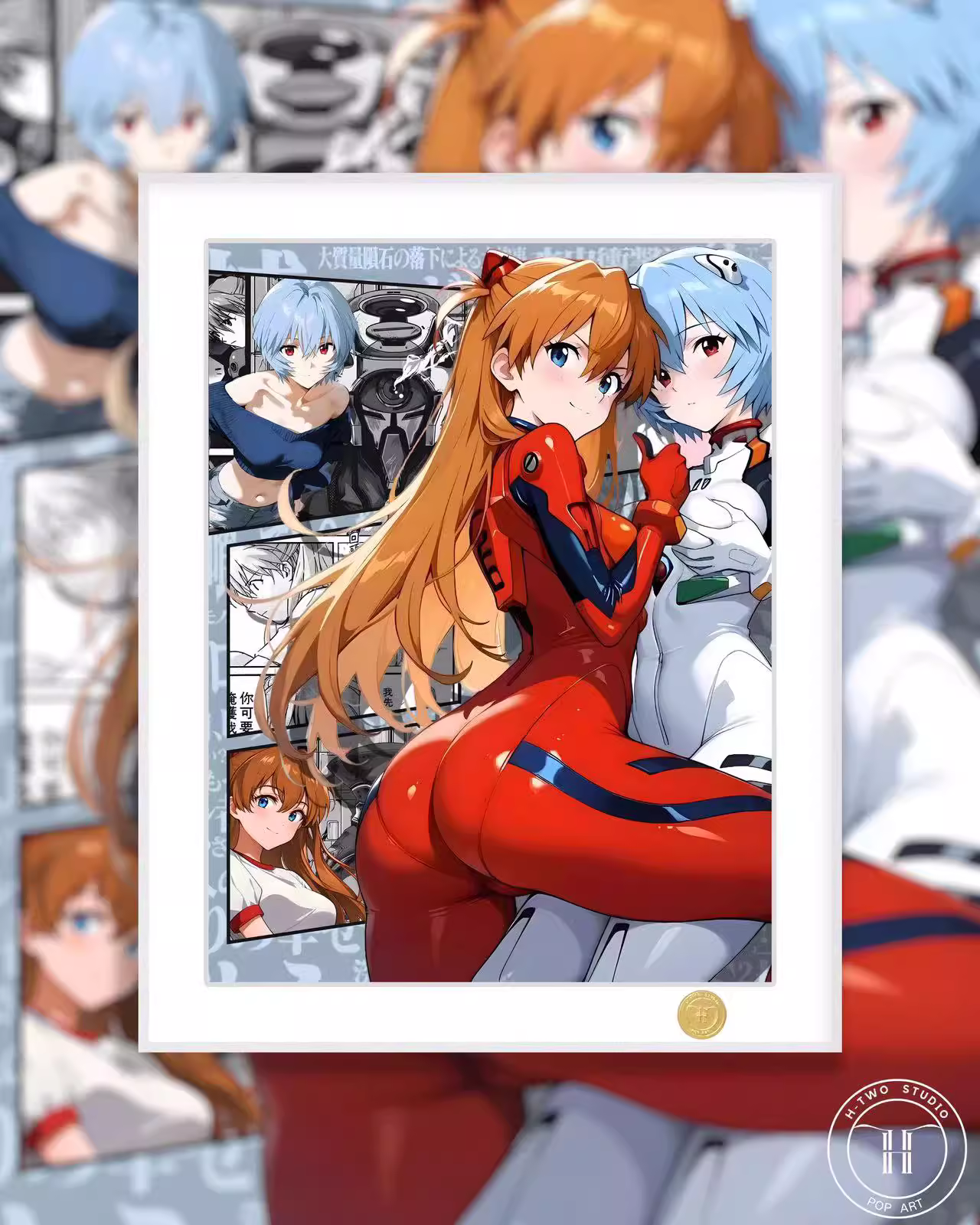 【Pre-sale】Decorative Painting of Asuka Langley Soryu and Ayanami Rei-EVA-H2 Studio