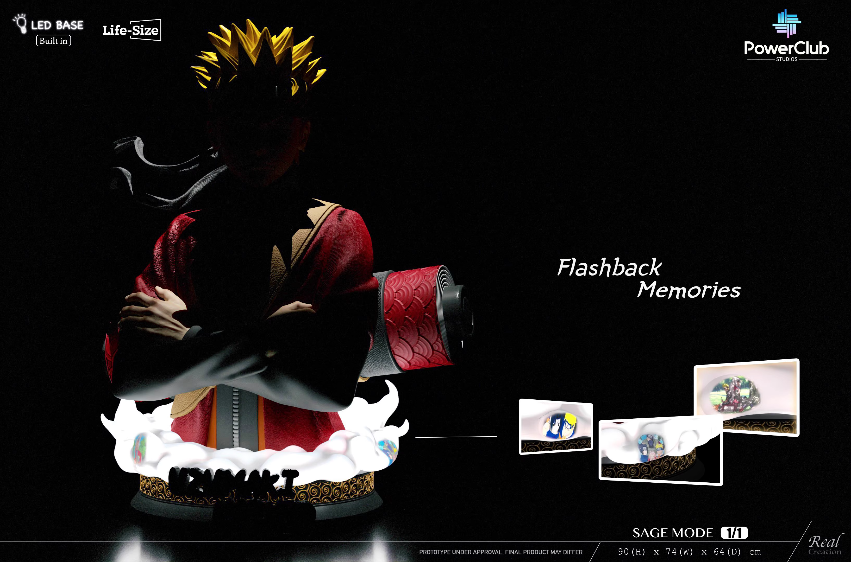 【Pre-sale】1/1 Scale Bust of Naruto Sage Mode with LED-PowerClub and RCS Studios
