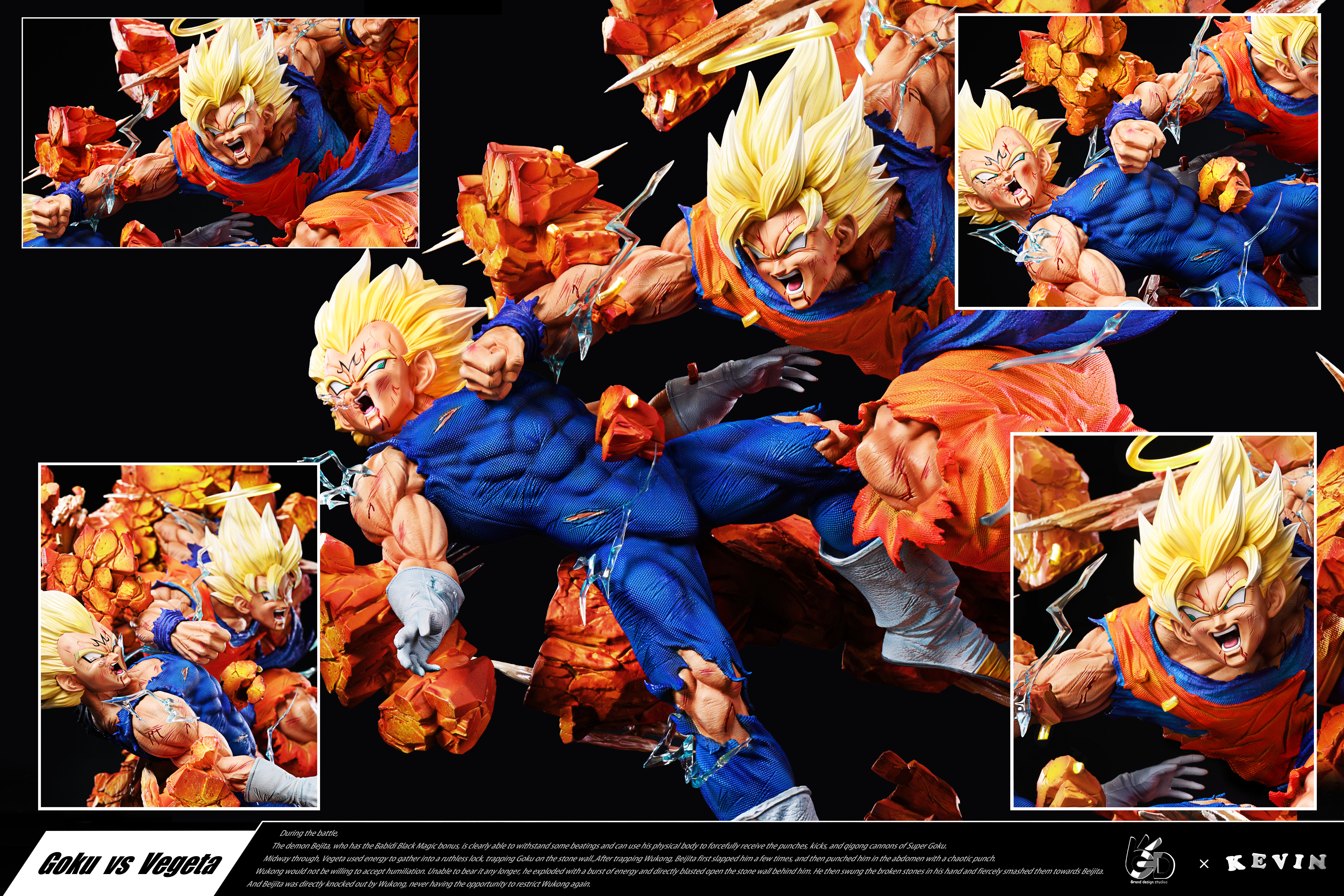 【Pre-sale】1/6 and 1/4 Scale Son Goku VS Vegeta-DB-Grand design studio