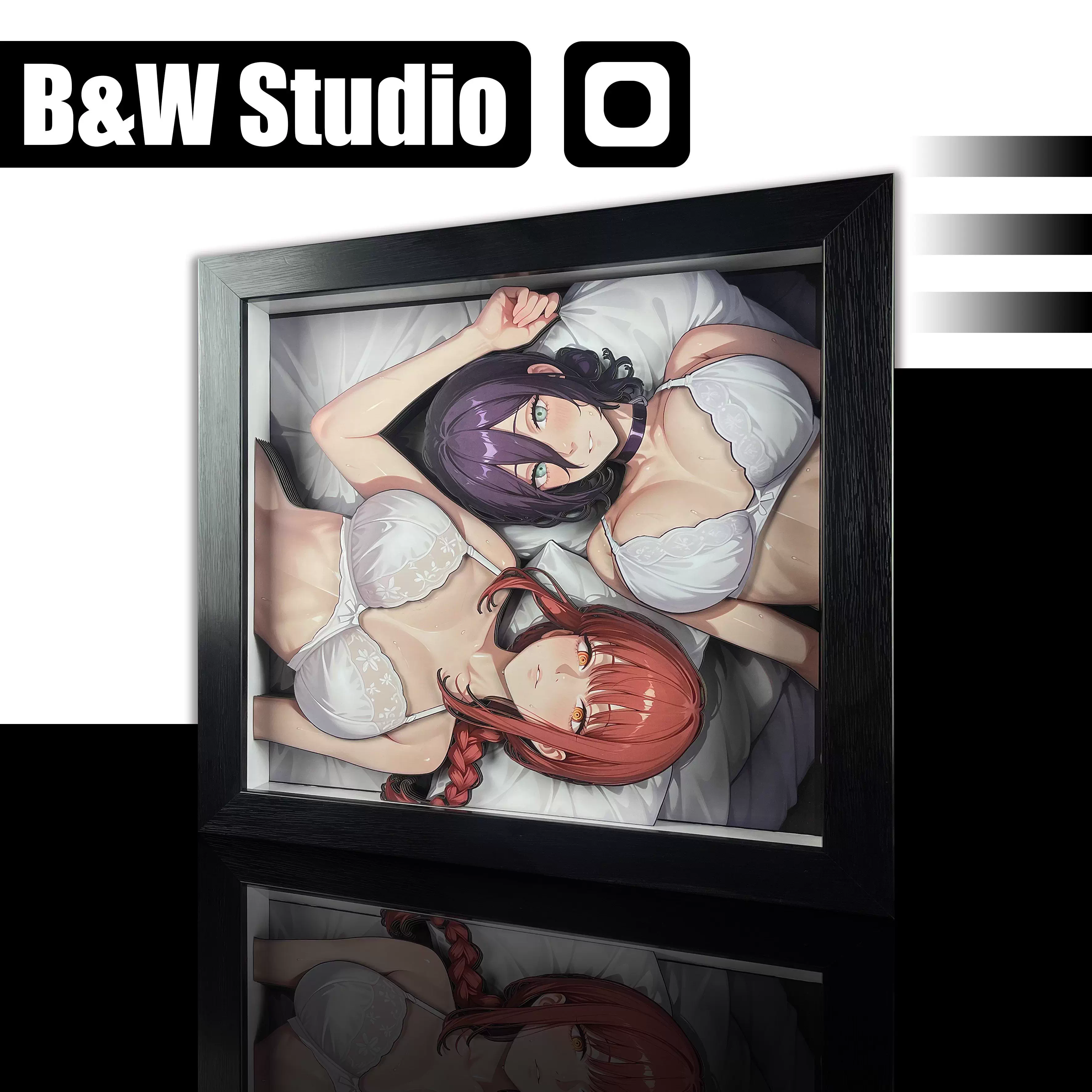 【Pre-sale】DSSQ-007 Decorative Painting of Reze and Makima-Black and White Studio