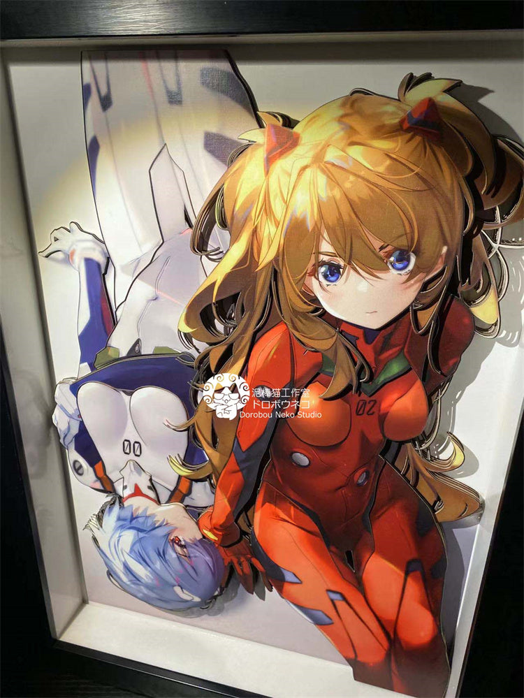 【Pre-sale】Soryu Asuka Langley & Rei Ayanami 3D Decoration Painting-Evangelion-Dorobou Neko Studio
