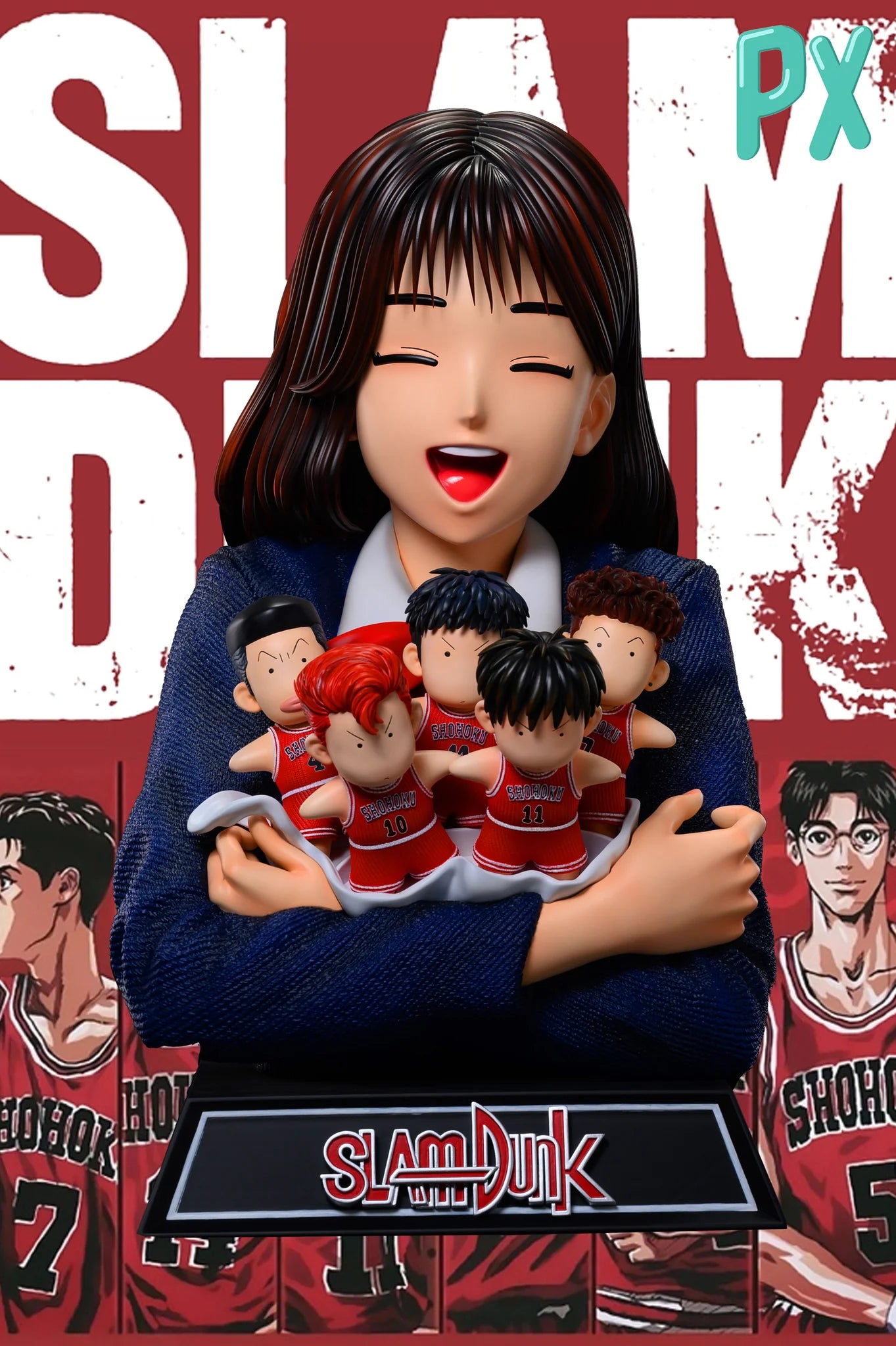 【Pre-sale】1/2 Scale Akagi Haruko Bust Statue & Shohoku Team Dolls - SLAM DUNK  - PX Studio