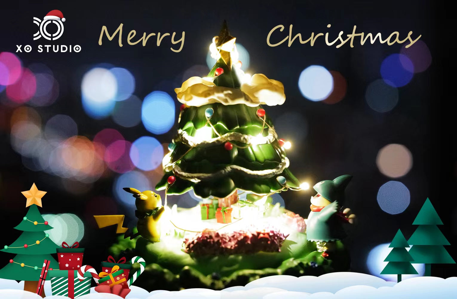 【Pre-sale】Christmas Snorlax with LED-Pokemon-XO Studio