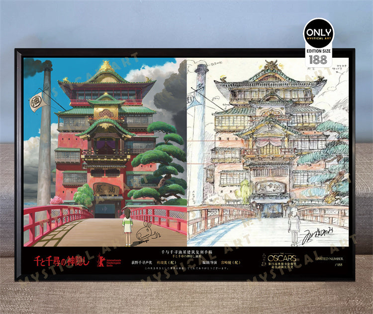 【Pre-sale】Spirited Away Bathhouse Hand Drawing Decorative Paint with Signatures-Mystical Art Studio