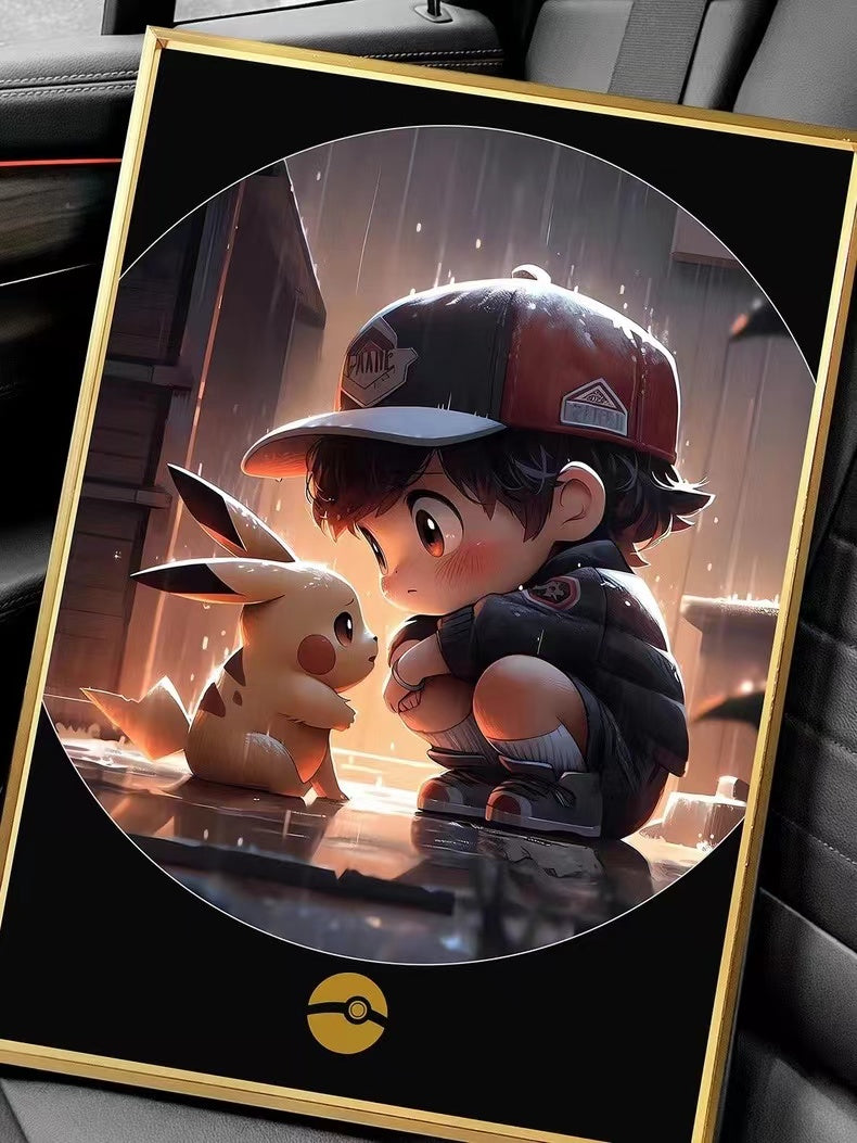 【In stock】Decorative Painting of Pikachu & Ash-Pokemon-Billion Birds Studio