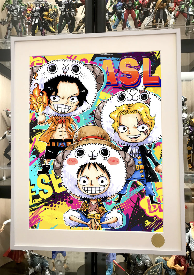 【Pre-sale】Three Brother Ace, Luffy & Sabo Decoration Painting-Xingkong Studio