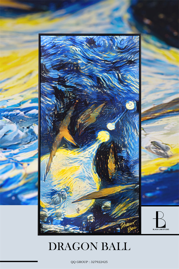 【Pre-sale】Artist Style Series 001 Starry Night Mashup Decorative Painting-Black-Line Studio