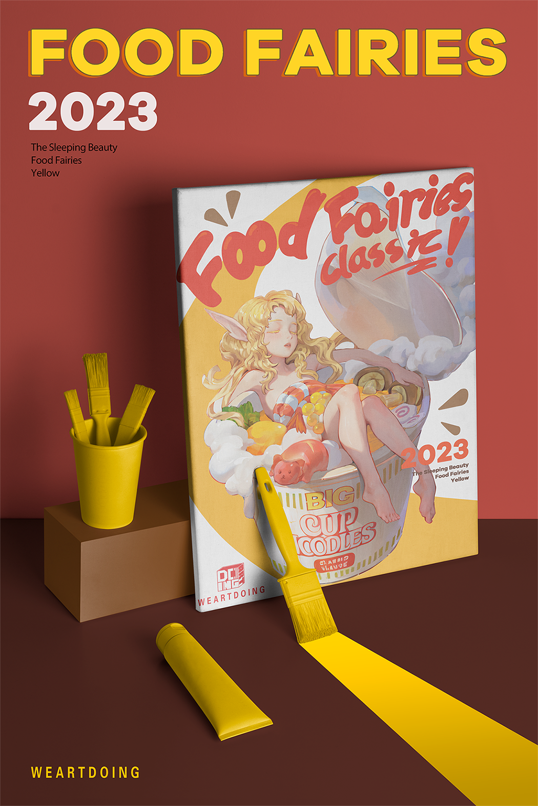 【Sold out】Sleeping Beauty with Instant Noodles-Original Design-WeArtDoing Studio