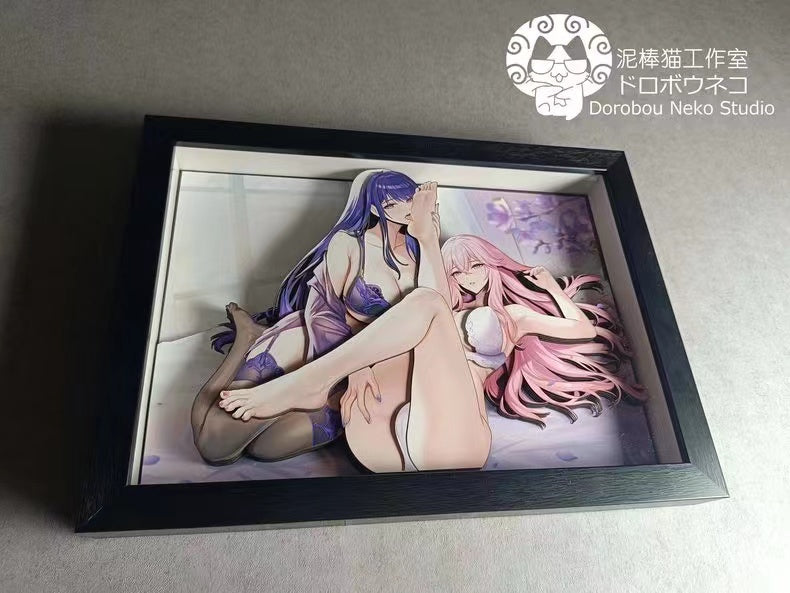 【In stock】Raiden Shogun & Yae Miko 3D Decoration Painting- Genshin Impact-Dorobou Neko Studio