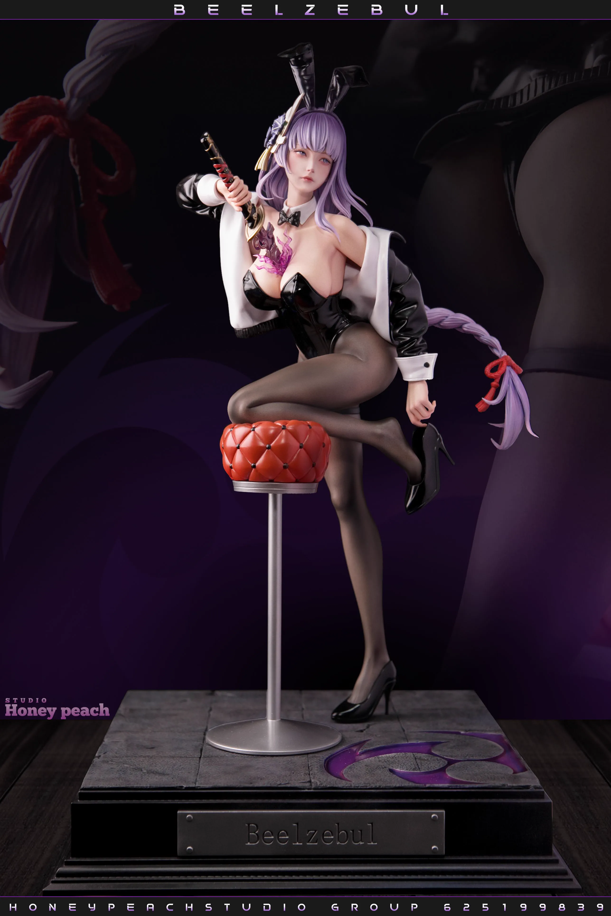 【Pre-sale】1/4 Scale Dark Bunny Girl Beelzebul-Genshin Impact-HoneyPeach Studio