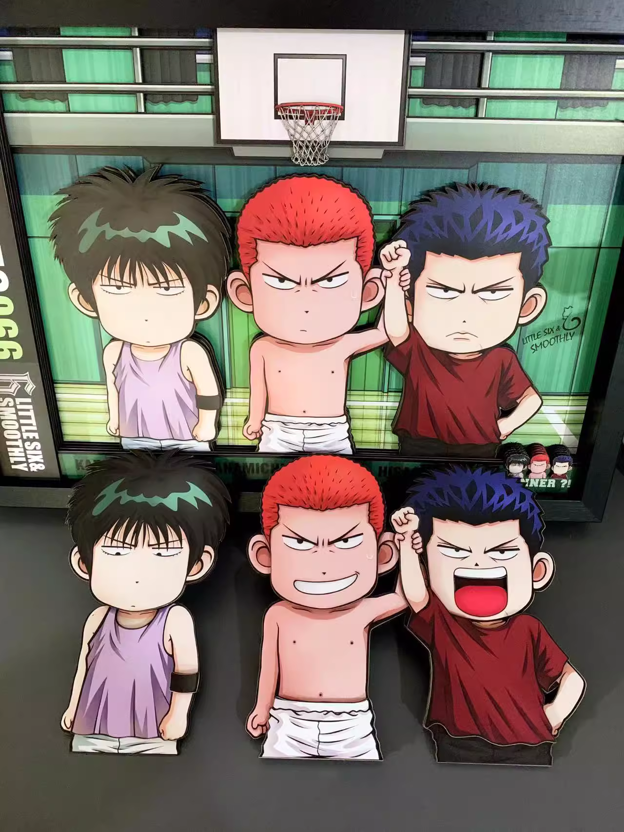 【In stock】Decorative Painting of Q Version Rukawa Kaede, Sakuragi Hanamichi & Mitsui Hisashi-Slam Dunk-MOMO Studio