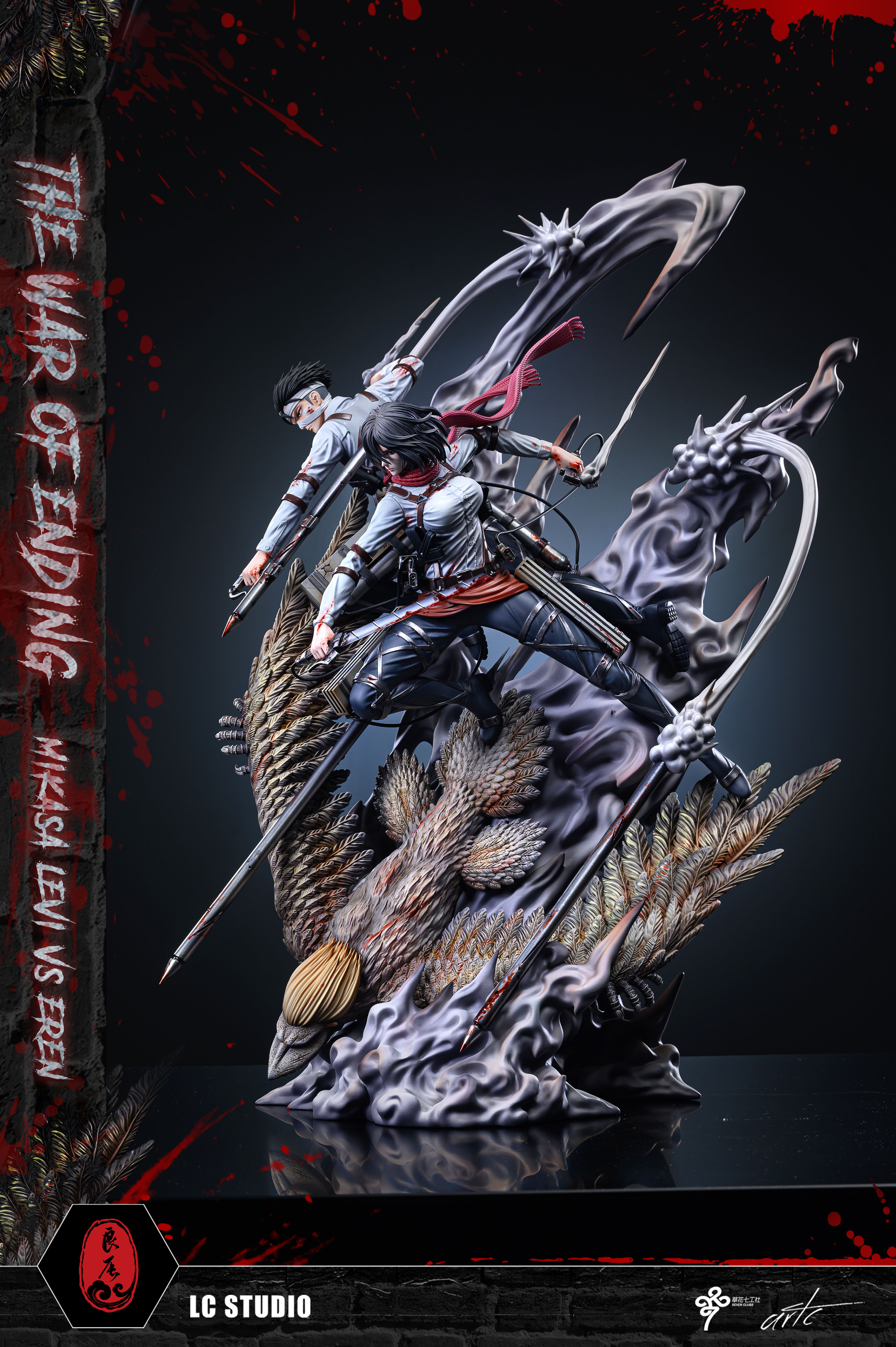 【Sold out】The Final Battle Mikasa·Ackerman & Levi·Ackerman VS The Founding Titan-Attack on Titan-LC Studio
