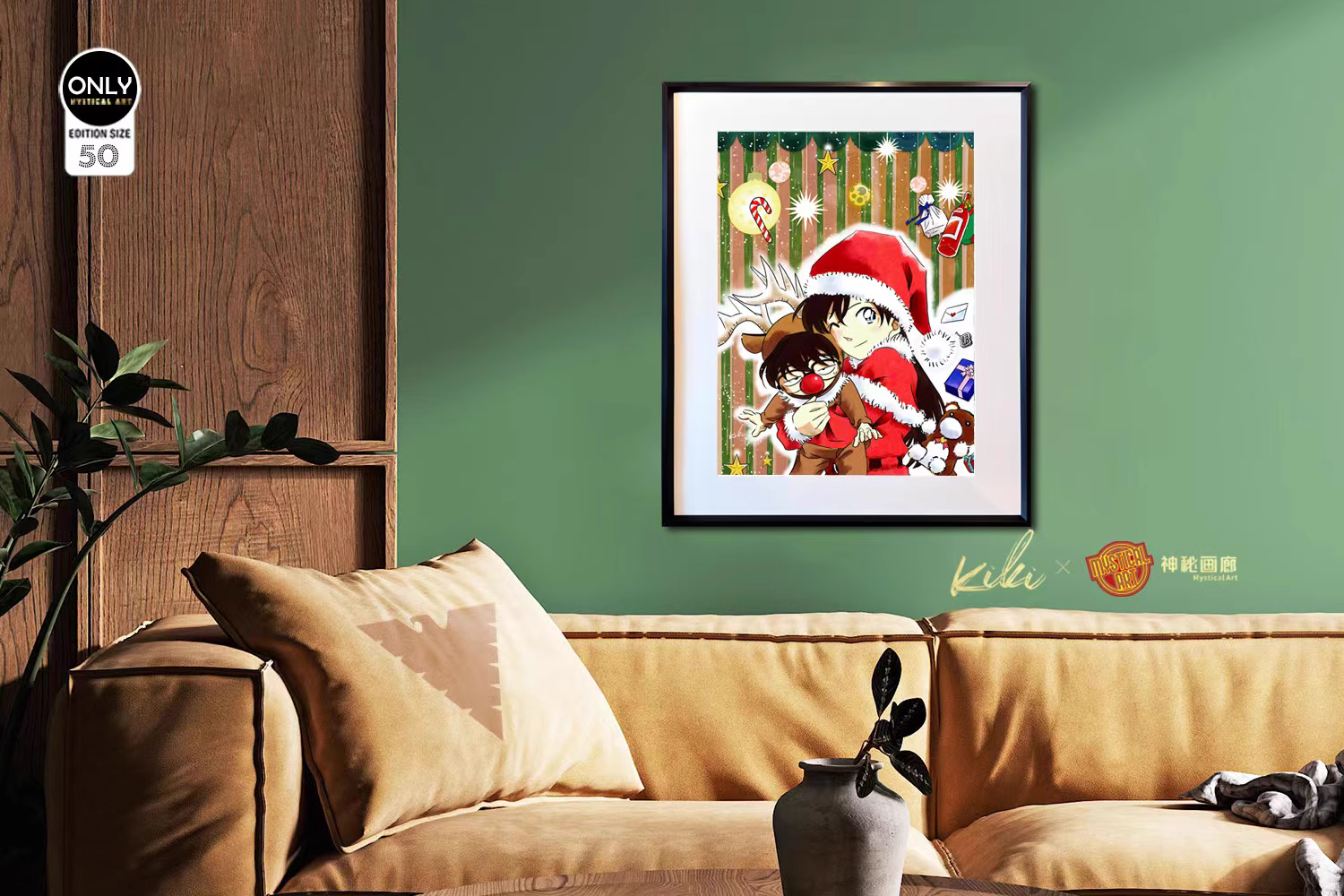 【Pre-sale】Decorative Painting of Christmas Conan & Mouri Ran-Detective Conan-Mystical Art Studio