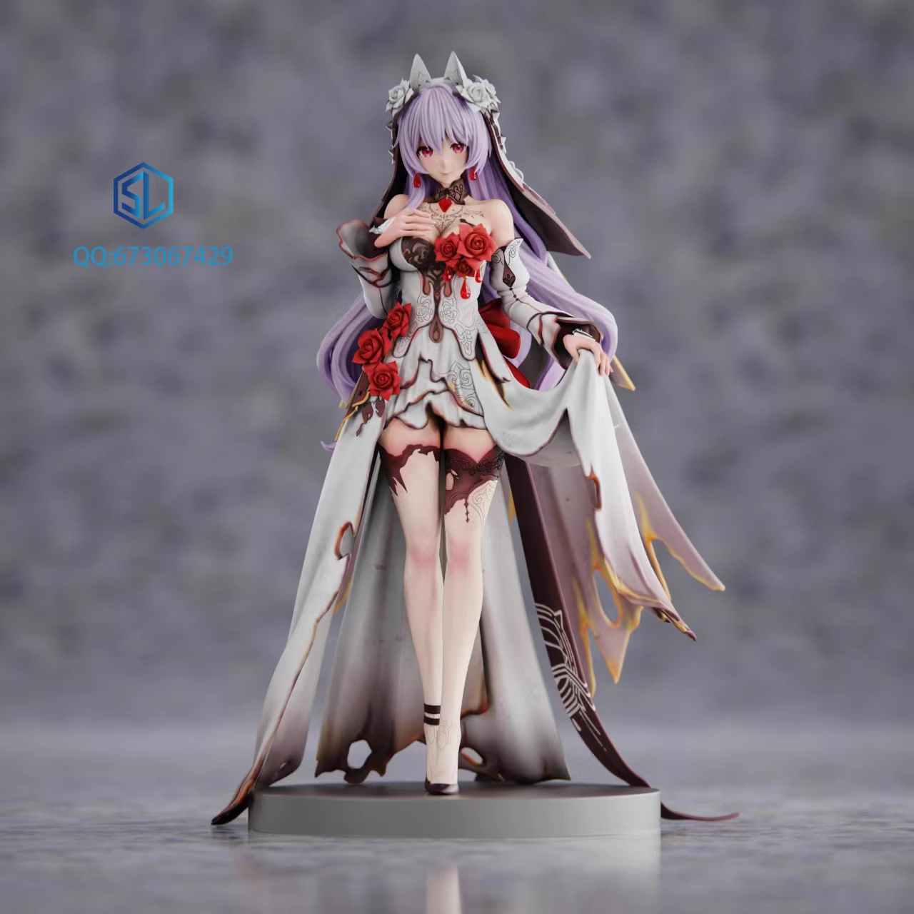 【Pre-sale】1/6 Scale Wedding Dress Lunar Vow: Crimson Love-Honkai Impact 3-SL Studio