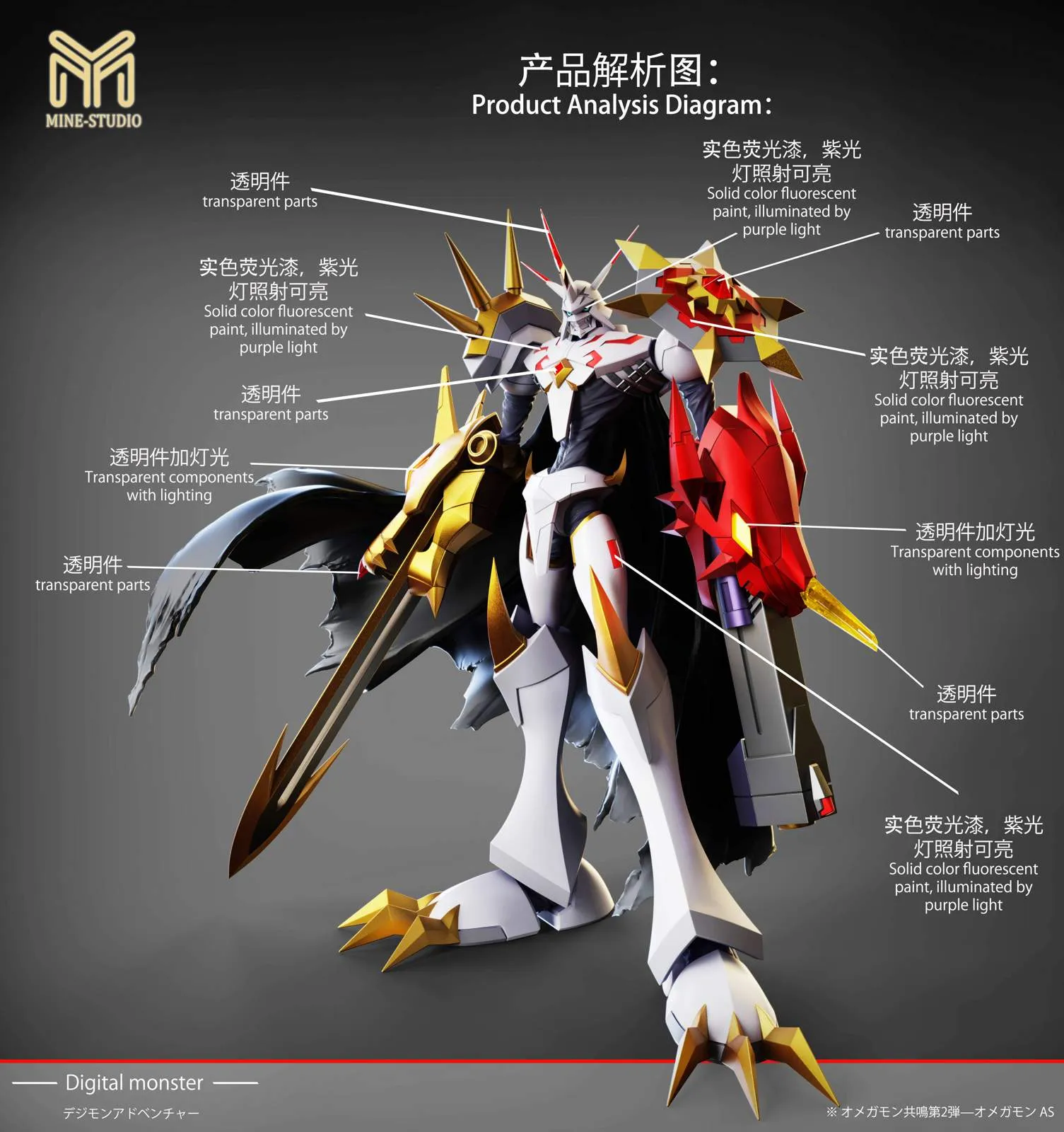 【Pre-sale】Small & Plus Scale Omegamon Alter-S with LED-Digimon-My-Studio