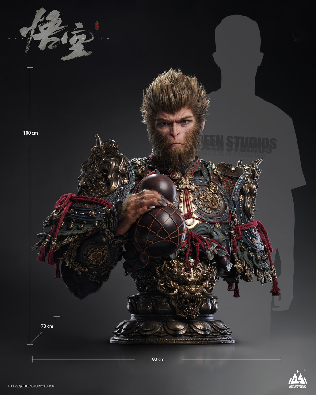 【Pre-sale】1/1 Scale Bust of Wukong-Black Myth: Wukong-Queen Studio