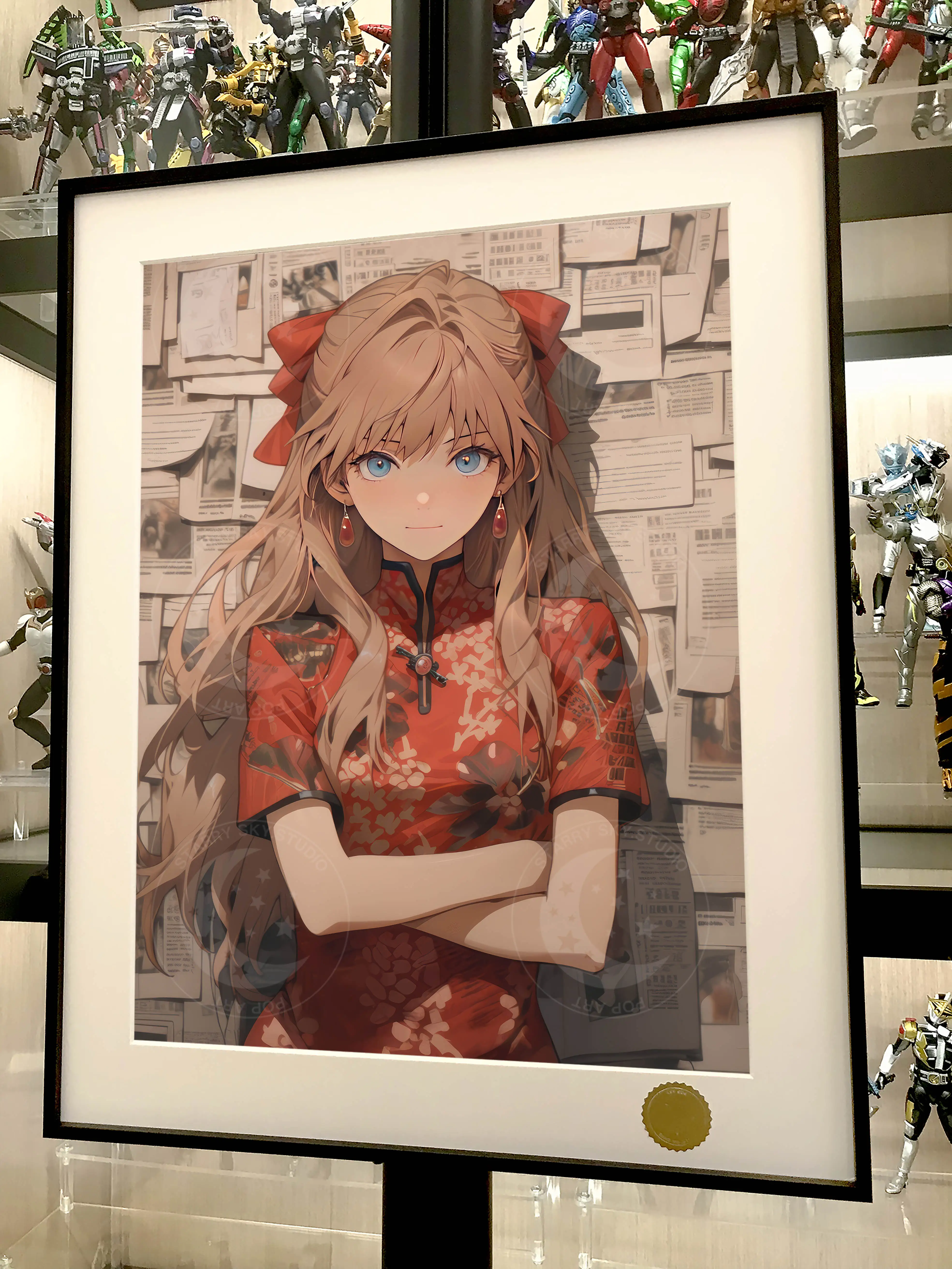 【Pre-sale】Decorative Painting of Cheongsam Asuka Langley Soryu-EVA-XingKong Studio